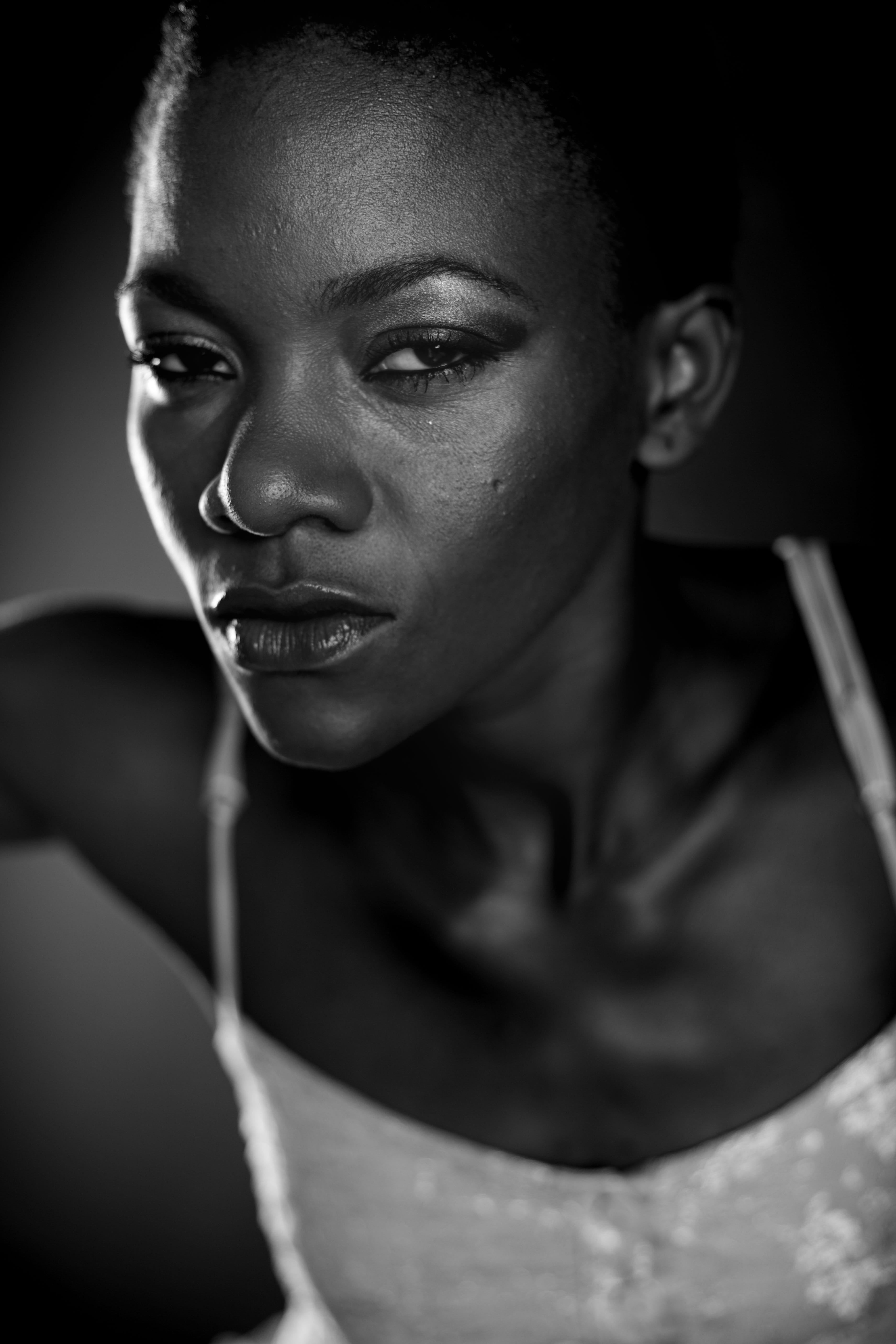 woman, eyes, photography, art, leisure activity, one person, exposure, looking, greyscale, human face, portrait, only women, looking away, loneliness, close-up, Phone HD Wallpaper