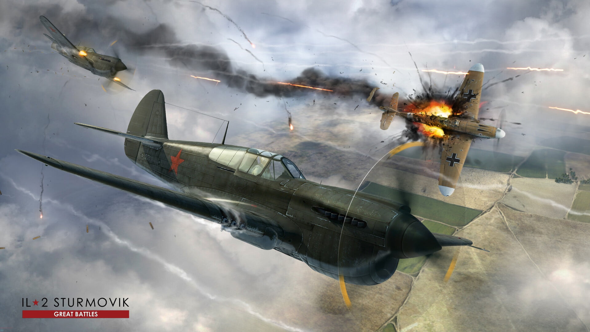 military aircraft, warplanes, war, IL-2 Sturmovik, video games, battle, aircraft, vehicle, 1080P, PC gaming, HD Wallpaper