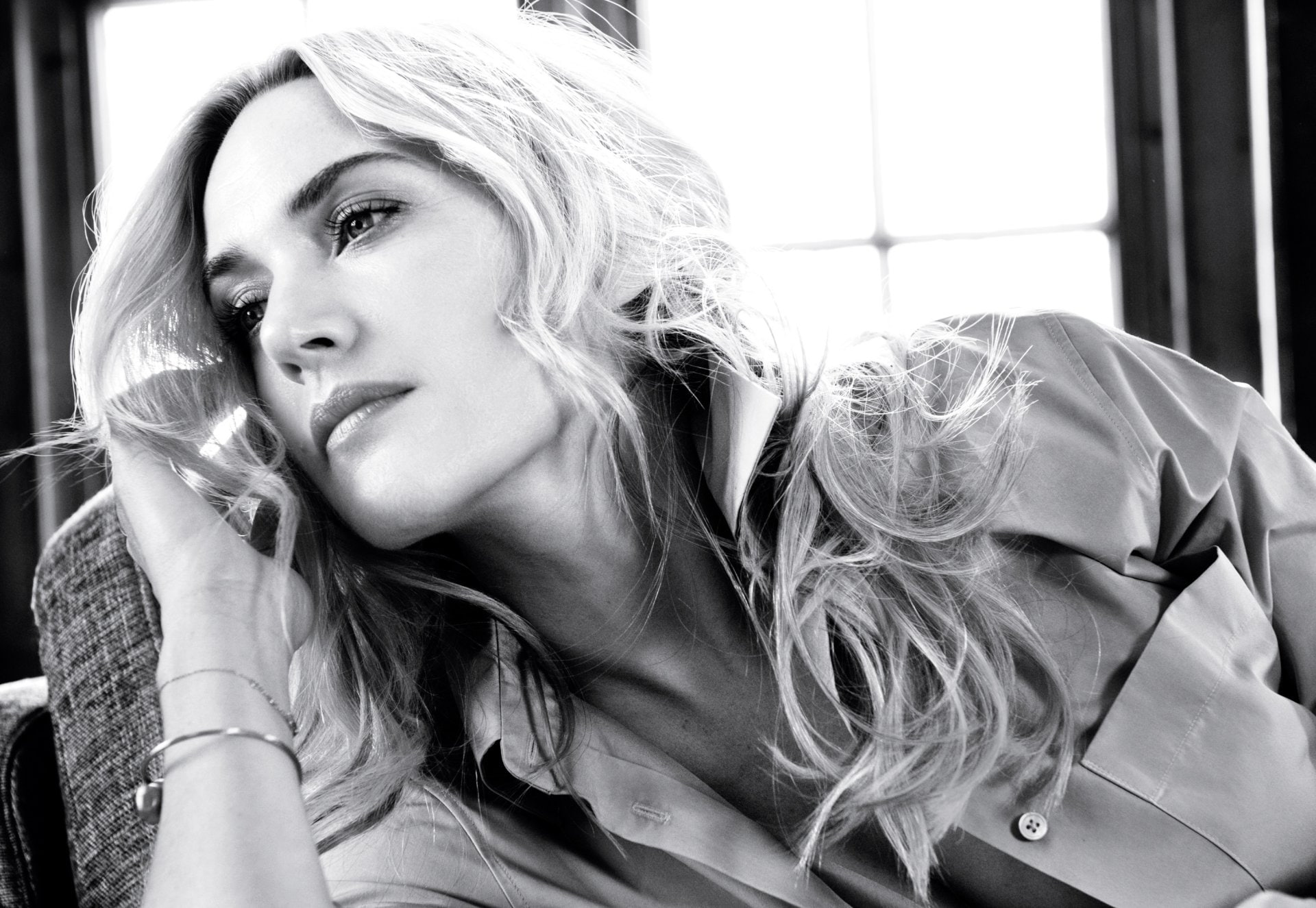Actresses, Kate Winslet, 1080P, Black and White, Actress, English, HD Wallpaper