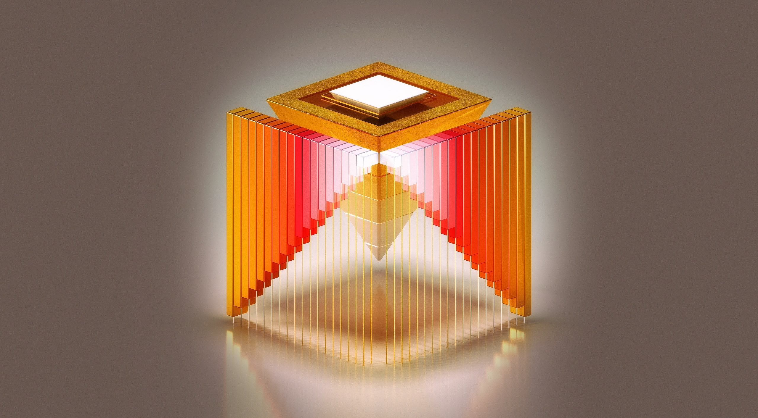 upside, shape, wall - building feature, Metal, no people, gray, art, shadow, geometricshapes, creativity, 3DArt, Cube, Artistic, pyramid, d, spotlight, HD Wallpaper