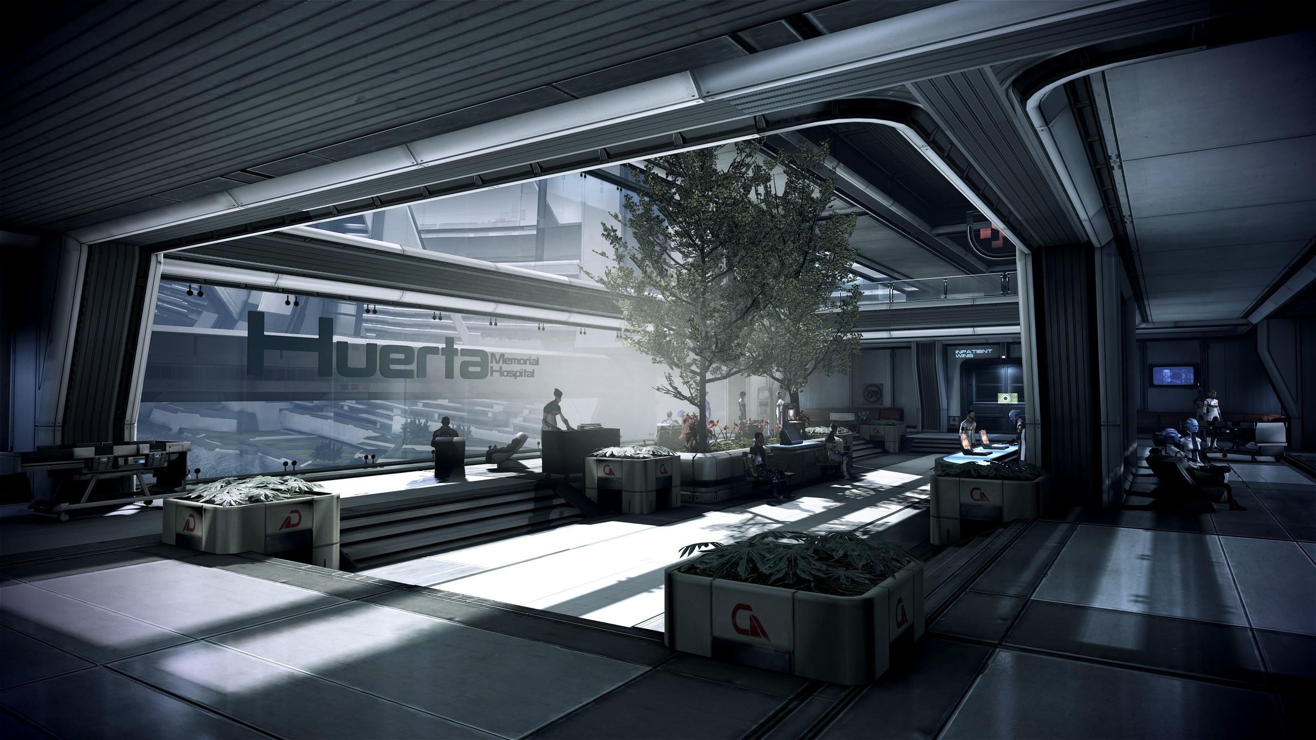 building, hospital, 2560x1440, mass, grey, 2K, mass effect, effect, concrete, games, HD Wallpaper