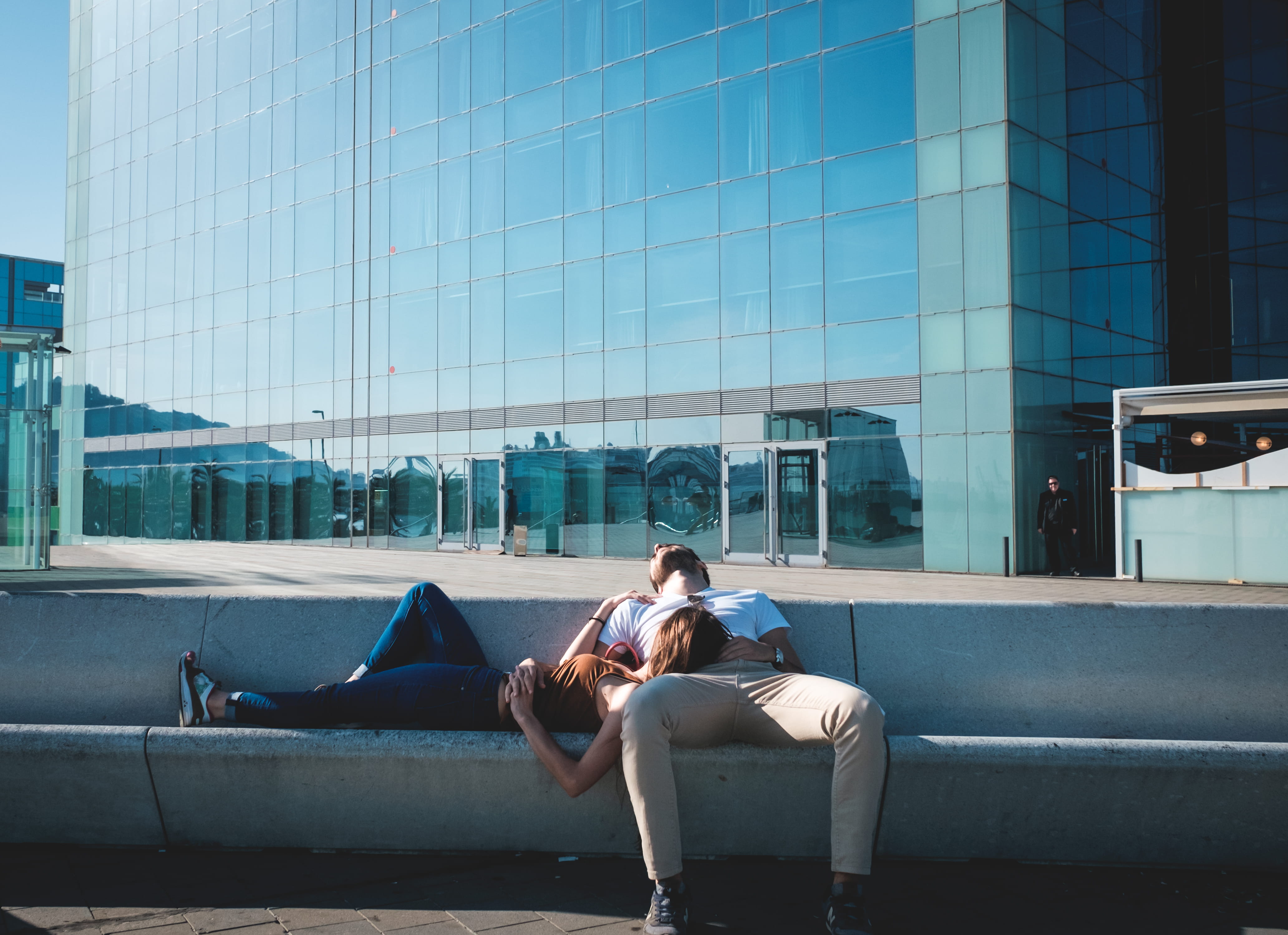 nature, sitting, woman, two people, man, architecture, urban Scene, office building exterior, relax, person, I feel it coming, window, day, business, sleeping, HD Wallpaper