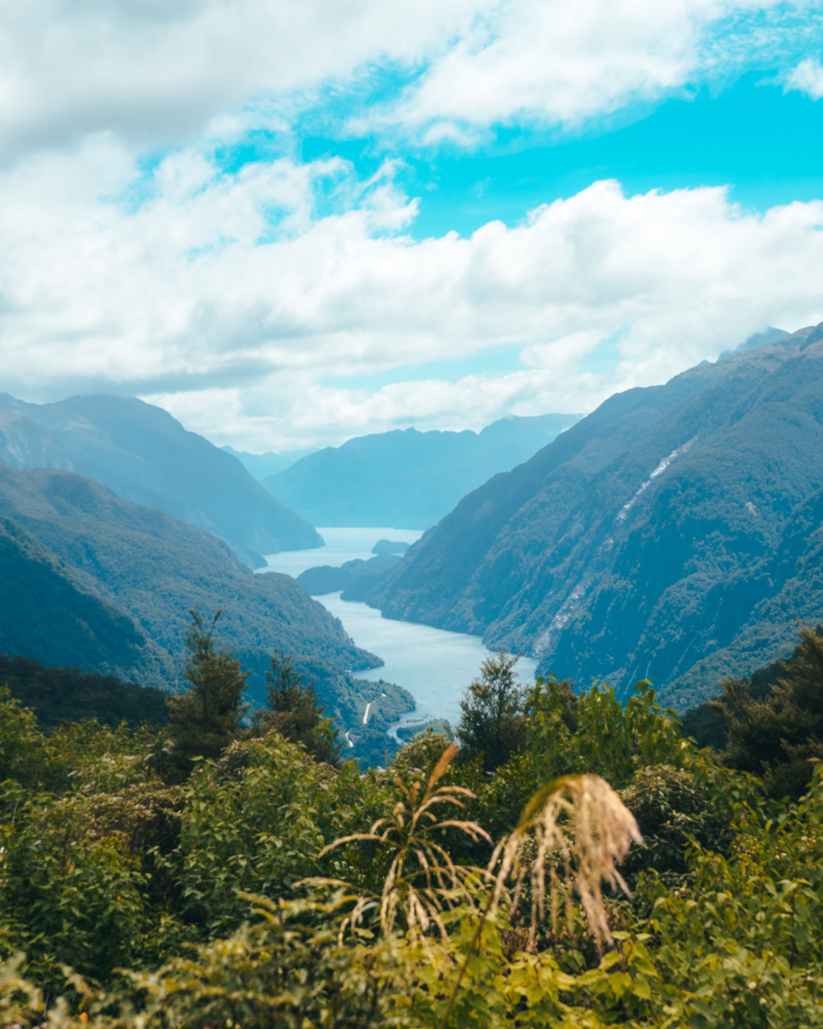 hiking, plant, cloud - sky, tranquility, mountain peak, water, lake, outdoors, environment, layer, forest, body, tranquil scene, 4K, beauty in nature, Phone HD Wallpaper