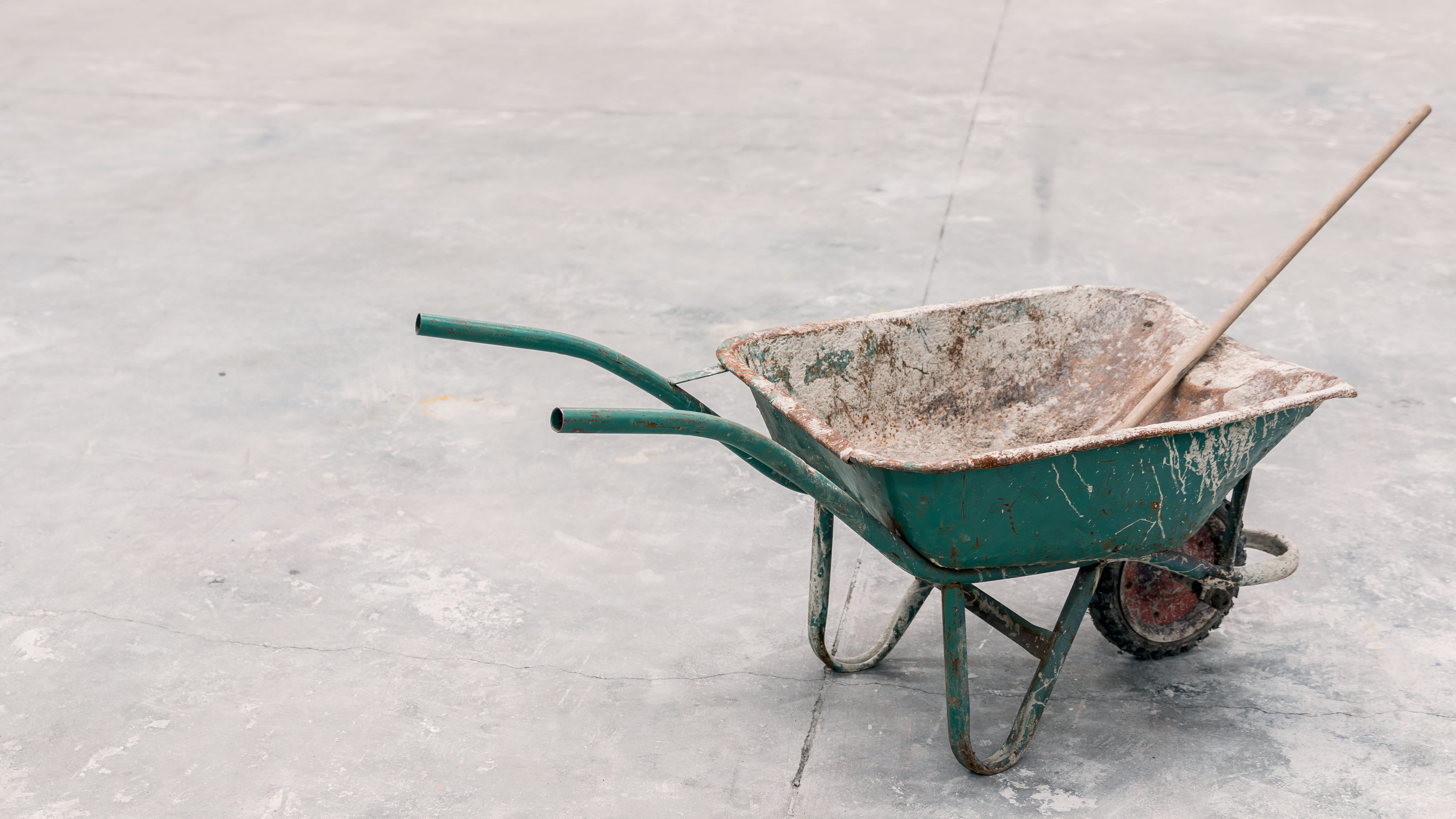 Hands, worker, 5K, wheelbarrow, outdoors, transportation, no people, Bodybuilding, close-up, mode of transportation, Cart, concrete, city, green color, HD Wallpaper