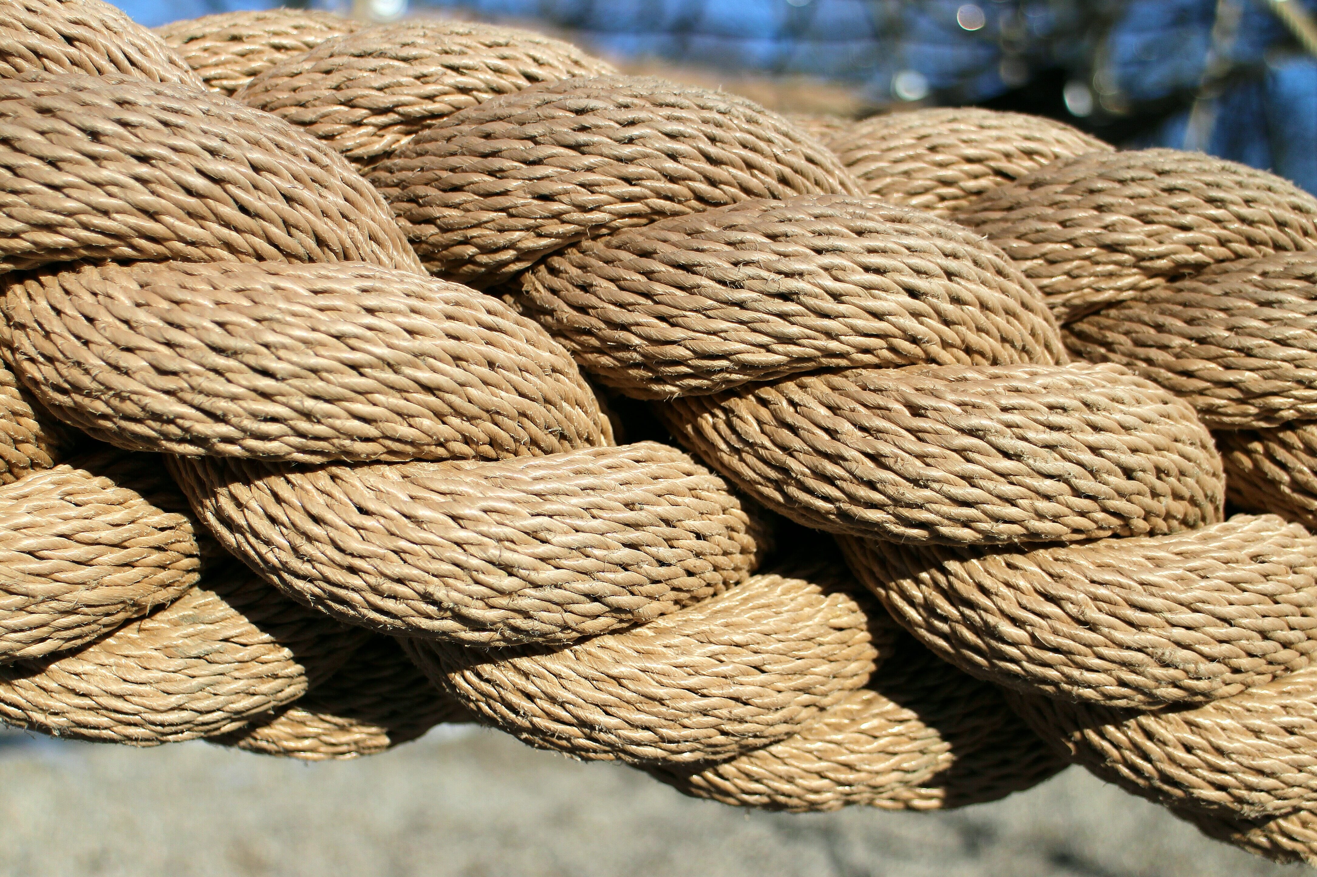 twisted ropes, strength, connection, sunlight, nautical Vessel, twisted, dew, nature, textile, 4K, detail, sailboat, thaw, tied up, day, detention, focus on foreground, HD Wallpaper
