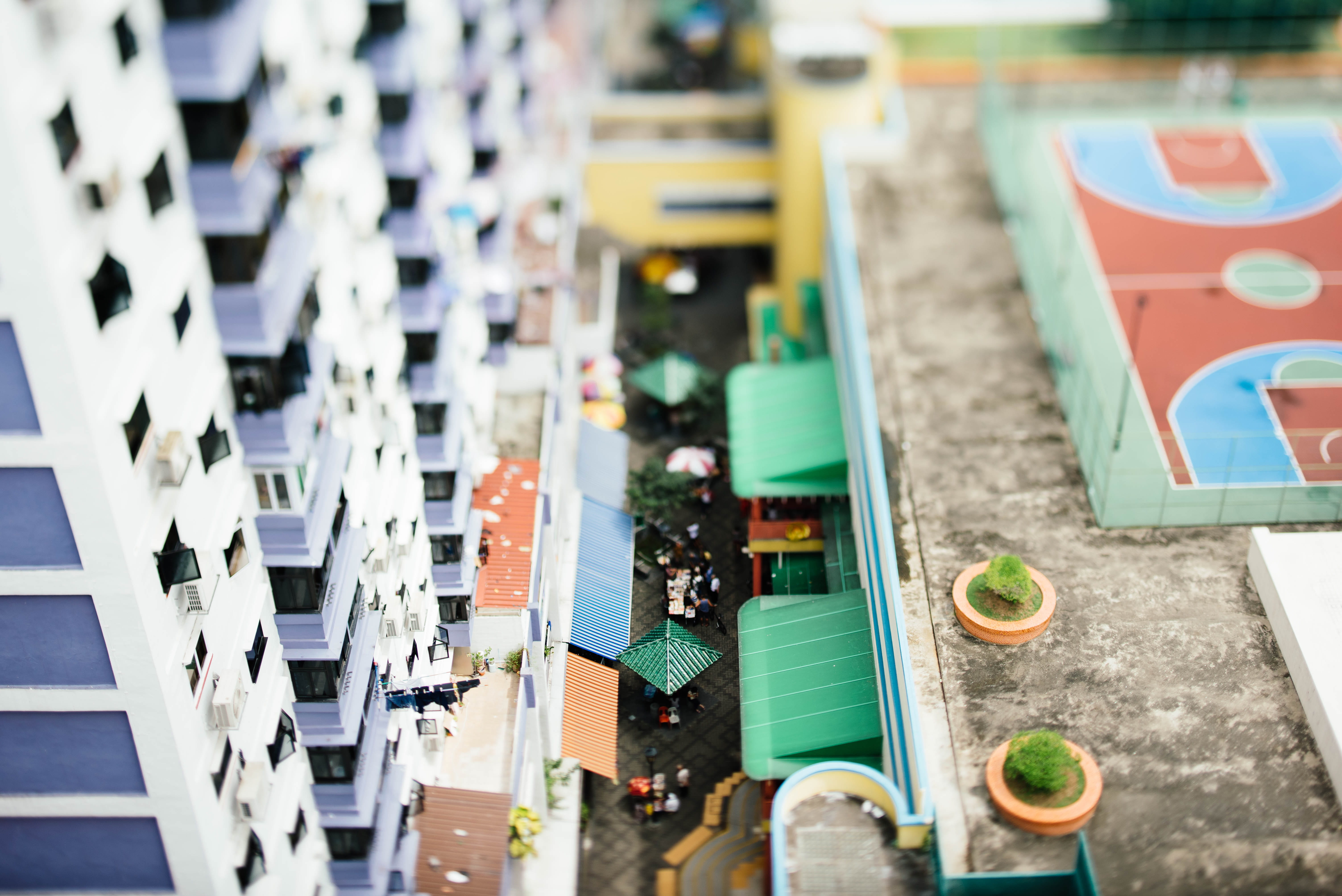 city, architecture, blue, aerial, multi colored, focus on foreground, in a row, high angle view, built structure, concrete, selective focus, building, choice, HD Wallpaper