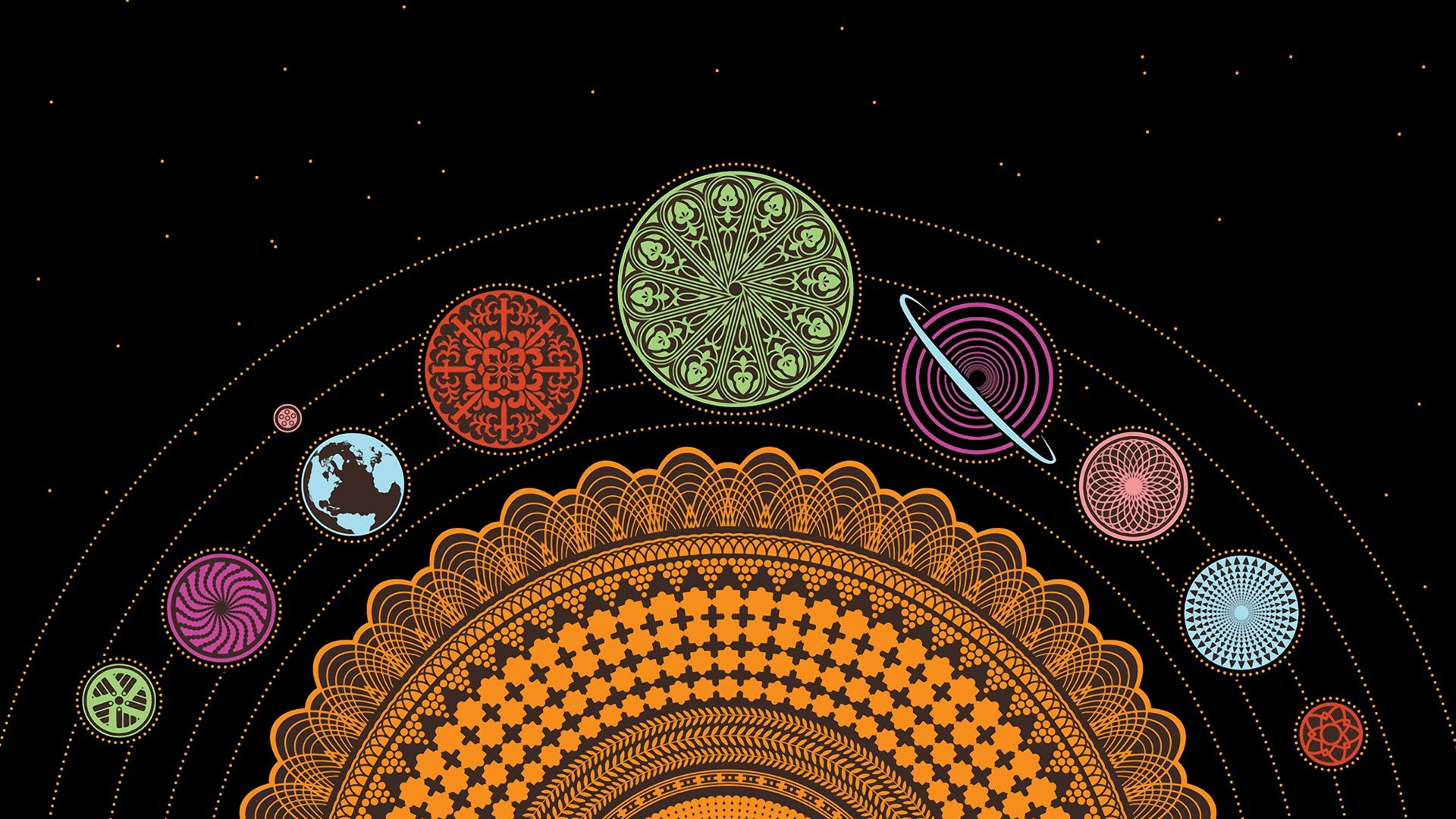 minimalism space universe steven universe stars black background planet sun earth solar system digital art, art and craft, lighting equipment, decoration, HD Wallpaper
