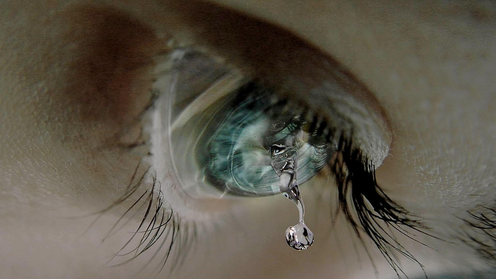 life, 1080P, tear drop, eye, sad, sadness, drop, HD Wallpaper