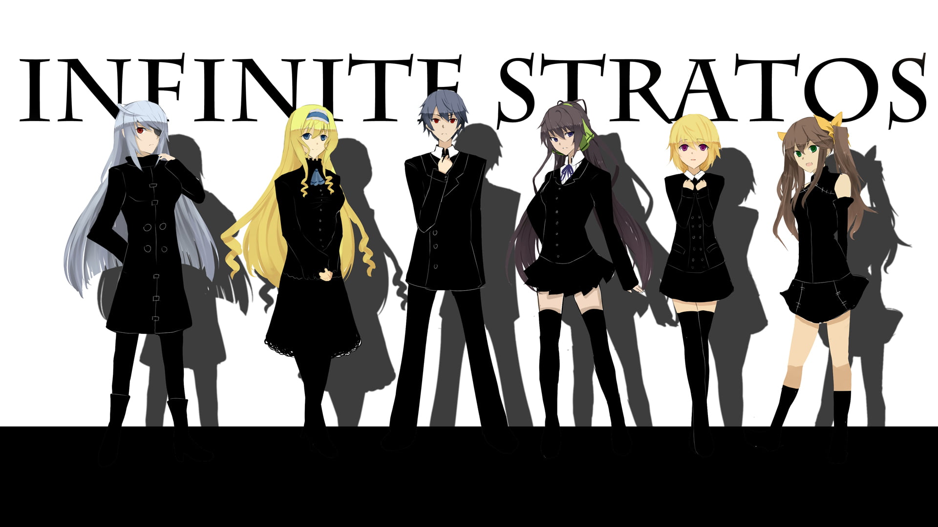 Bodewig Laura , business, western script, Infinite Stratos, Huang Lingyin, Dunois Charlotte, studio shot, group of people, cut out, adult, Shinonono Houki, HD Wallpaper