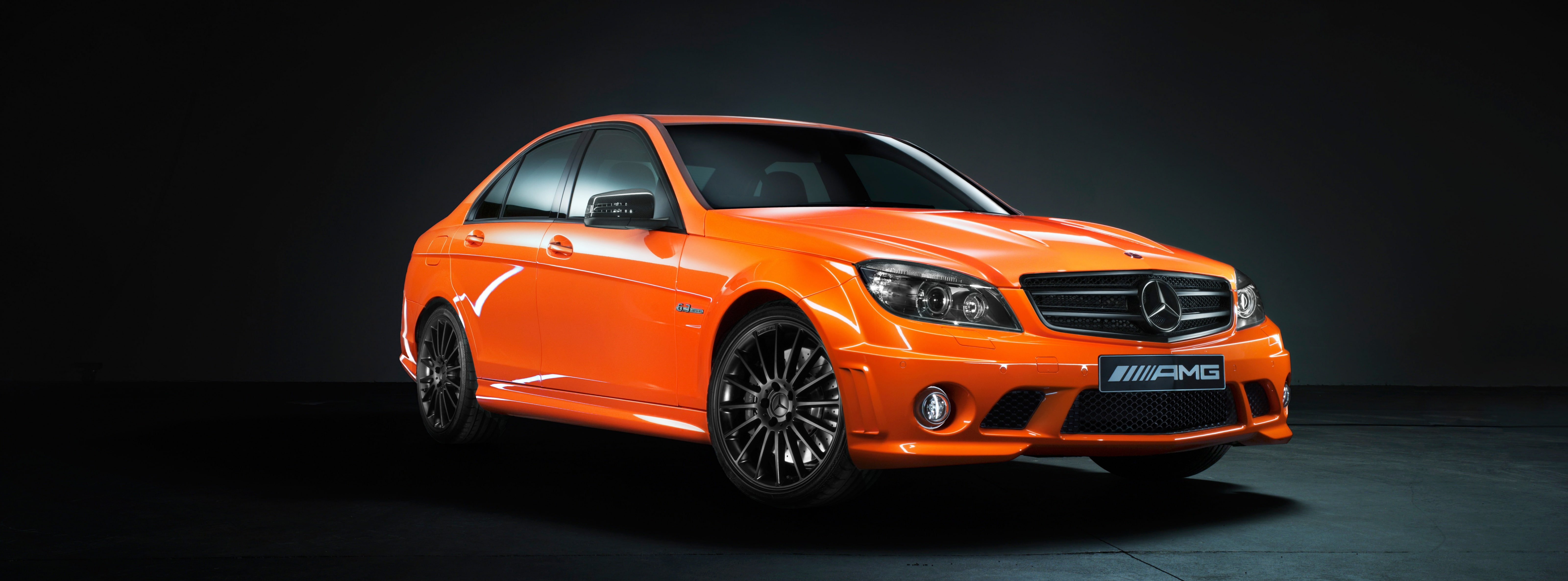 wheel, security, cut out, orange color, stationary, 5K, sedan, Benz, safety, black background, mode of transportation, Cars, Orange, black color, motor vehicle, HD Wallpaper