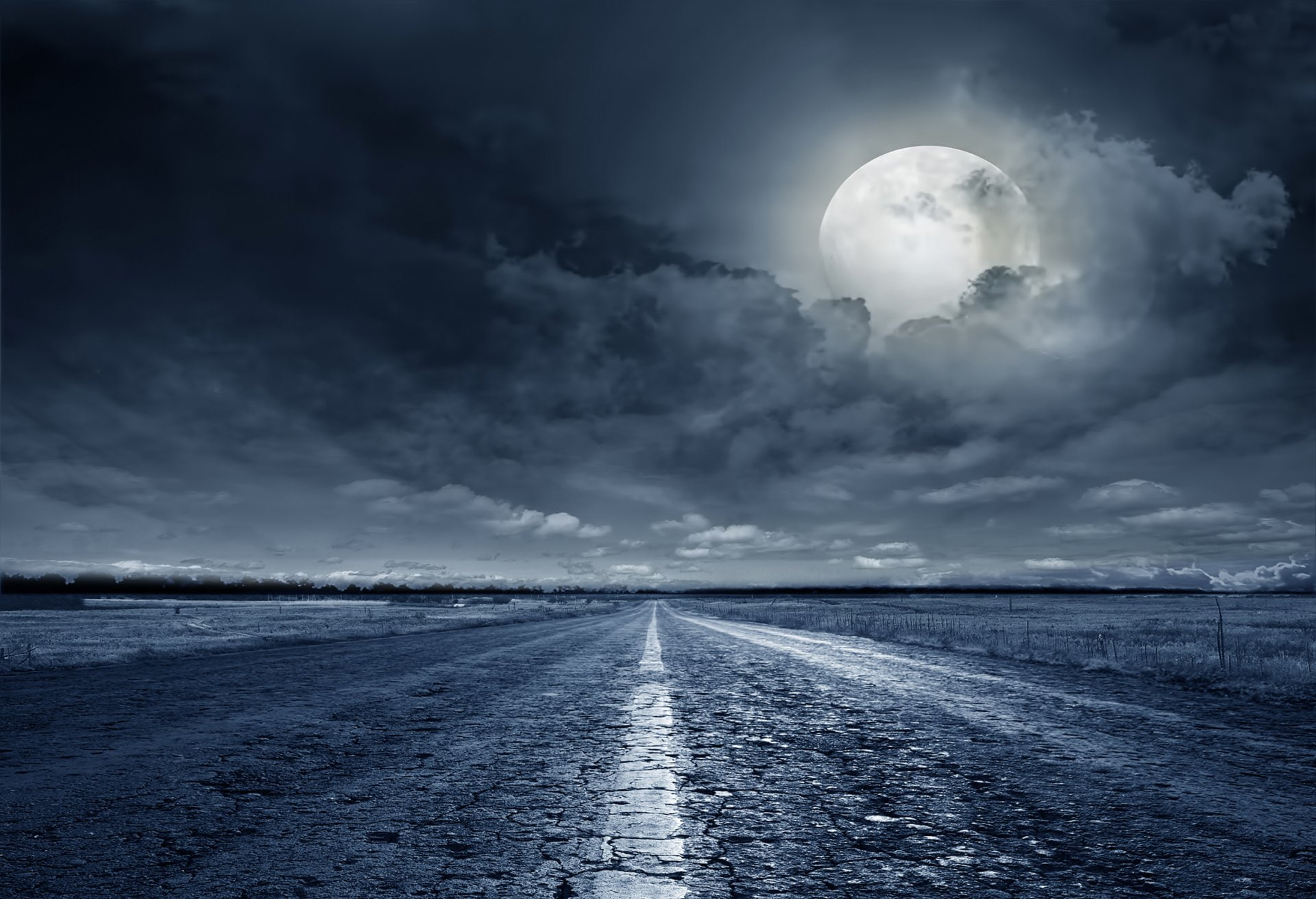 Earth, Moon, 1080P, Road, HD Wallpaper