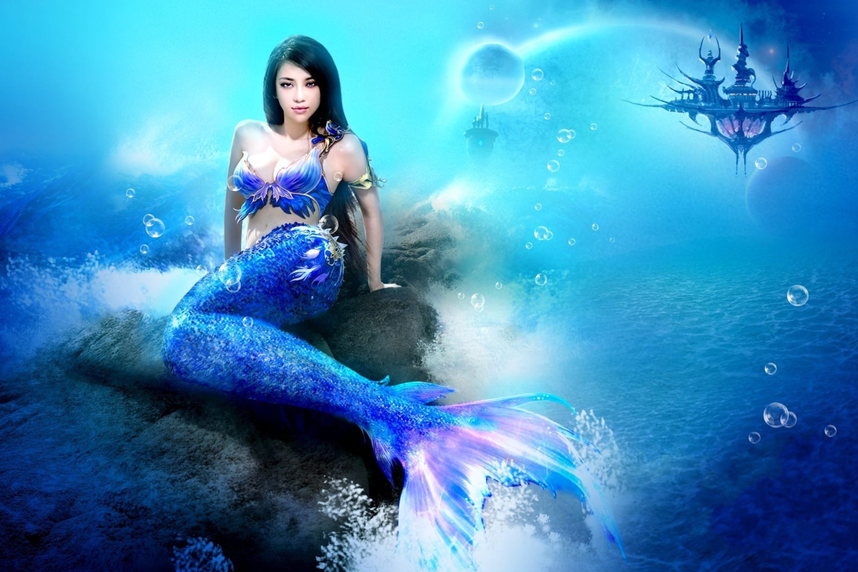 fantasias, sirena, bruna, 2K, HD Wallpaper