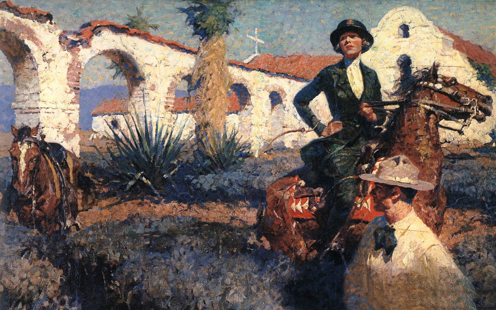 outdoors, arte, one person, young adult, looking at camera, 1080P, pintura, portrait, history, nature, caballo, front view, architecture, abstracto, real people, HD Wallpaper