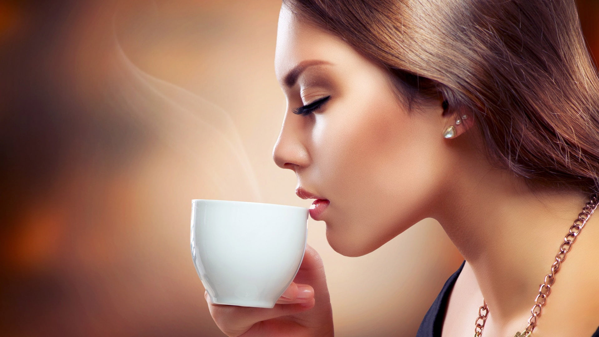 mug, drinking, one, skin, purity, fresh, lovely, natural, healthy, pretty, cute, care, fashion, beautiful woman, hair, refreshment, drink, tea - hot drink, HD Wallpaper