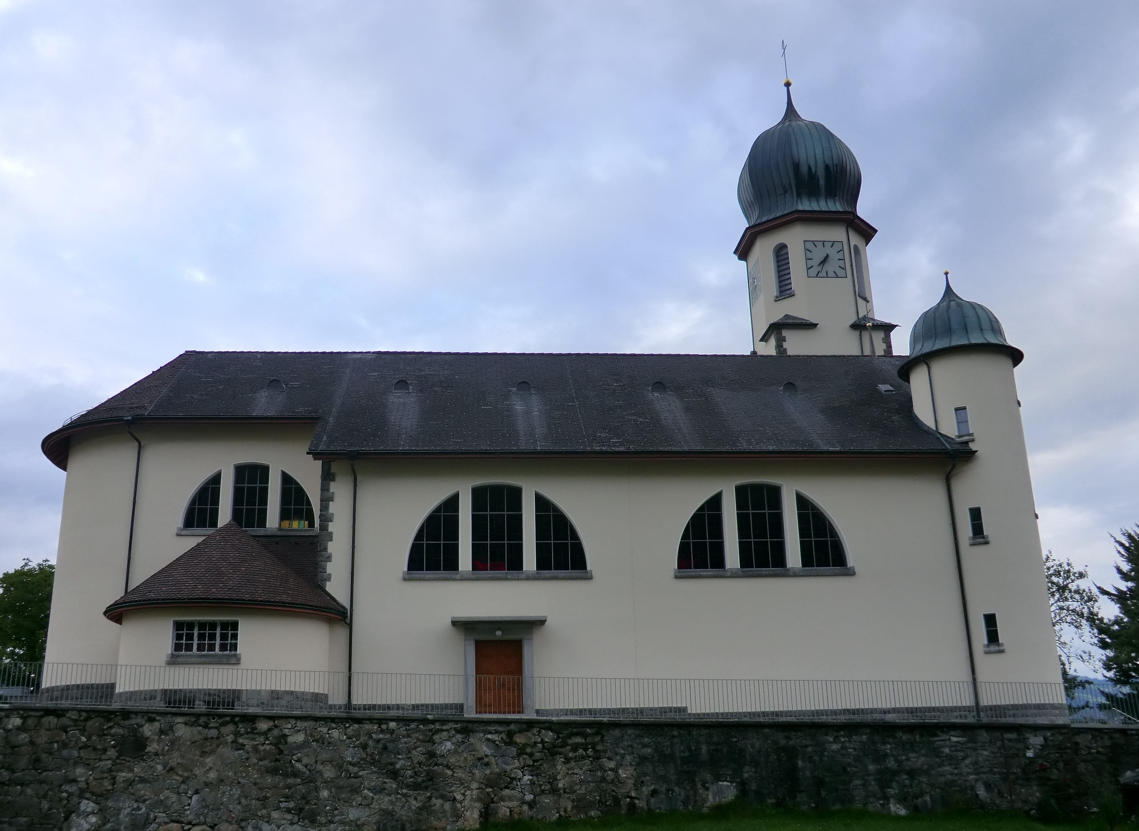 old, low angle view, location, window, church building, switzerland, building exterior, religion, place, tower, belief, outdoors, nature, travel, building, HD Wallpaper