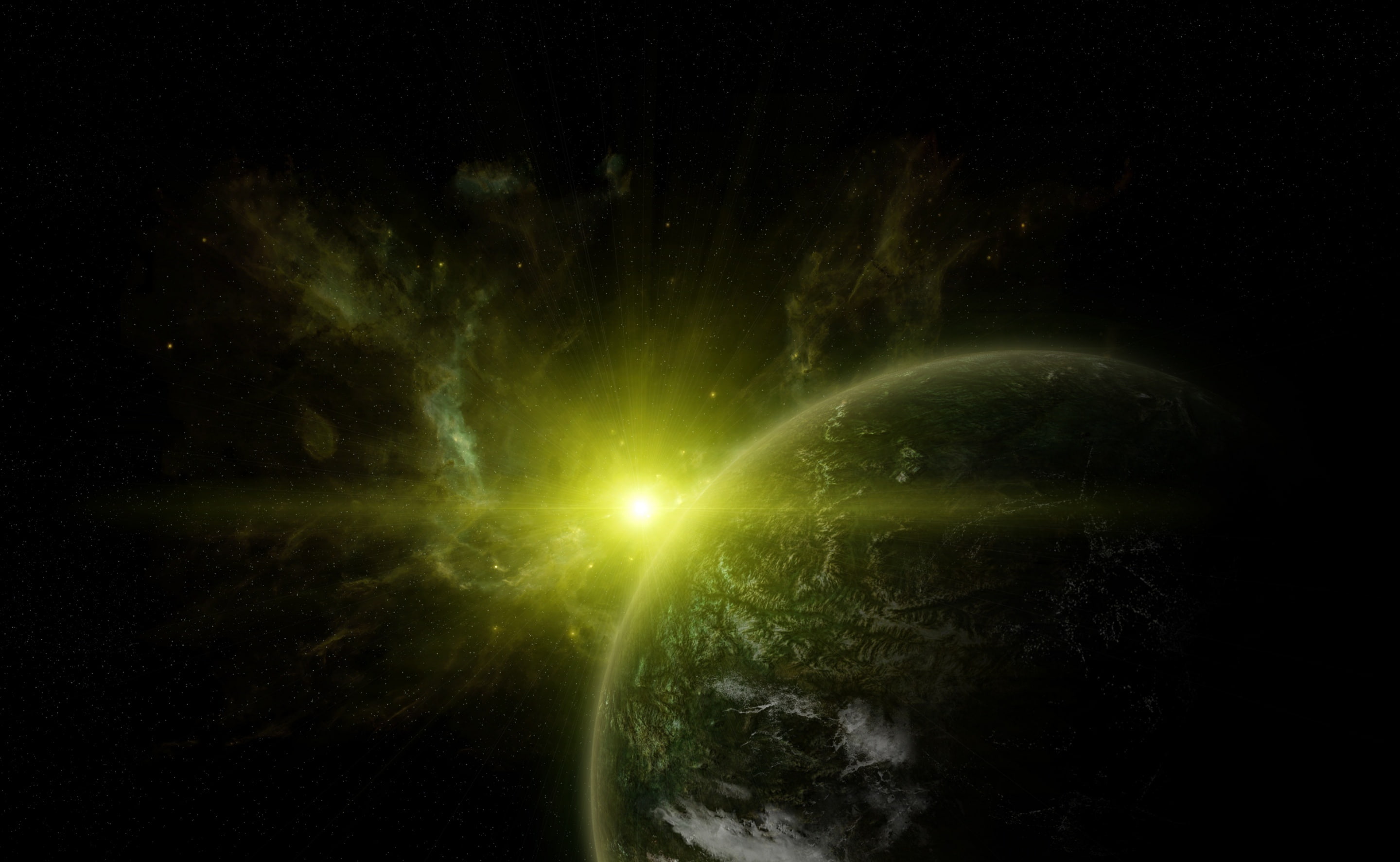 lens flare, black background, outdoors, planet earth, glowing, illustration, no people, sky, astronomy, earth, light - natural phenomenon, beauty in nature, HD Wallpaper