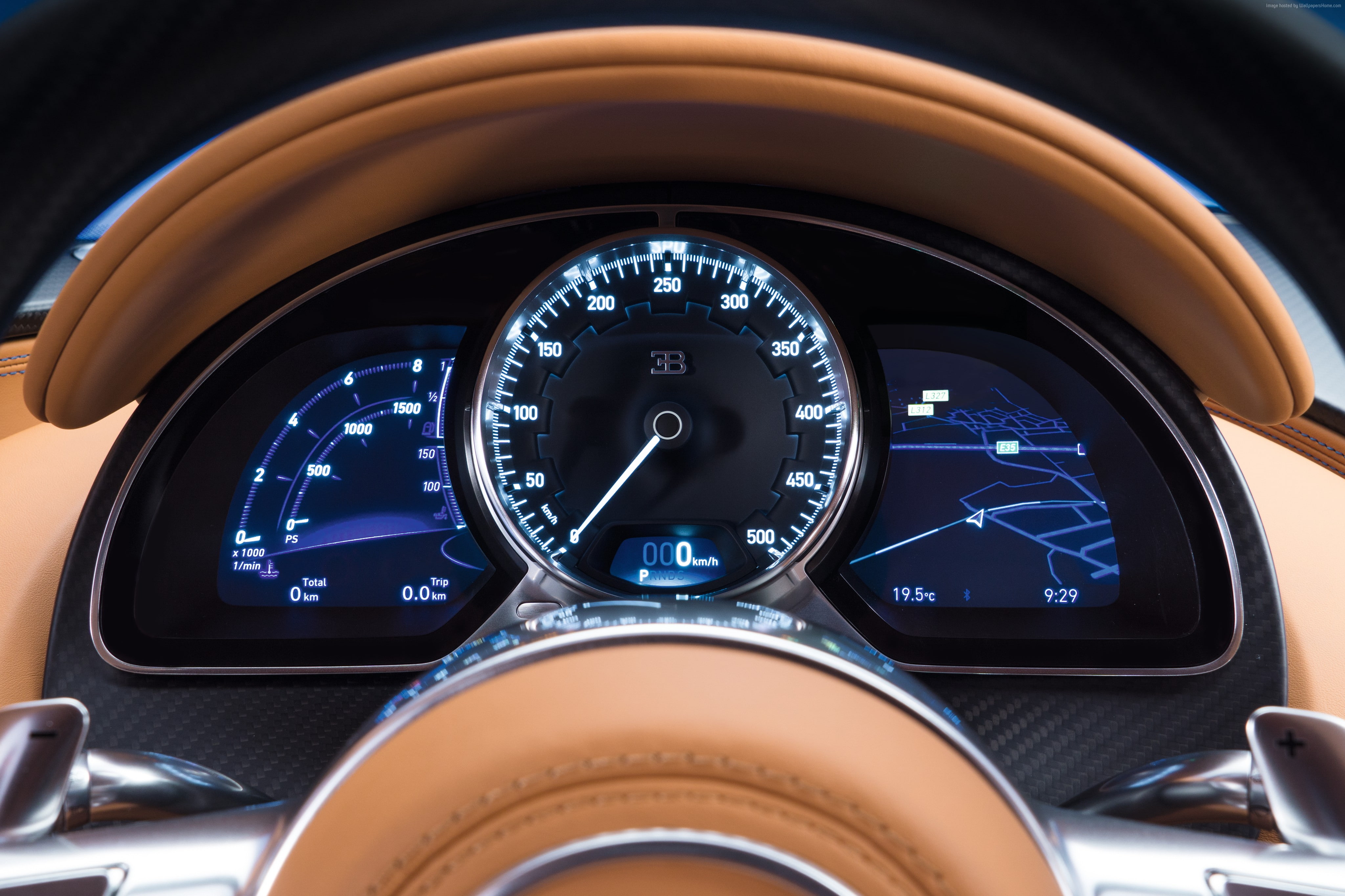 transportation, control, no people, 4K, Bugatti Chiron, travel, time, text, meter - instrument of measurement, Geneva Auto Show 2016, car, control panel, HD Wallpaper
