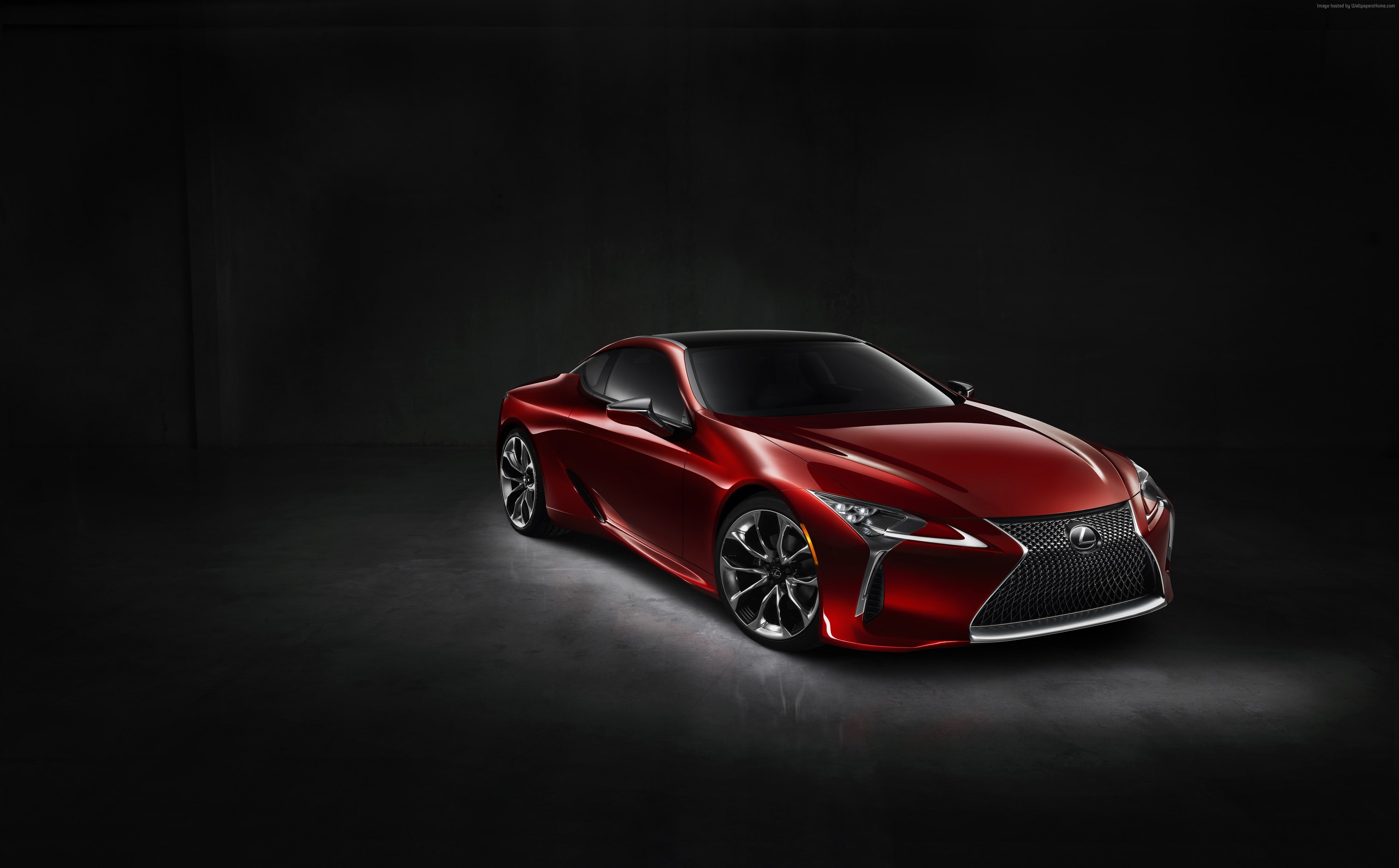 4K, Lexus LC 500, detroit auto show 2016, red, HD Wallpaper