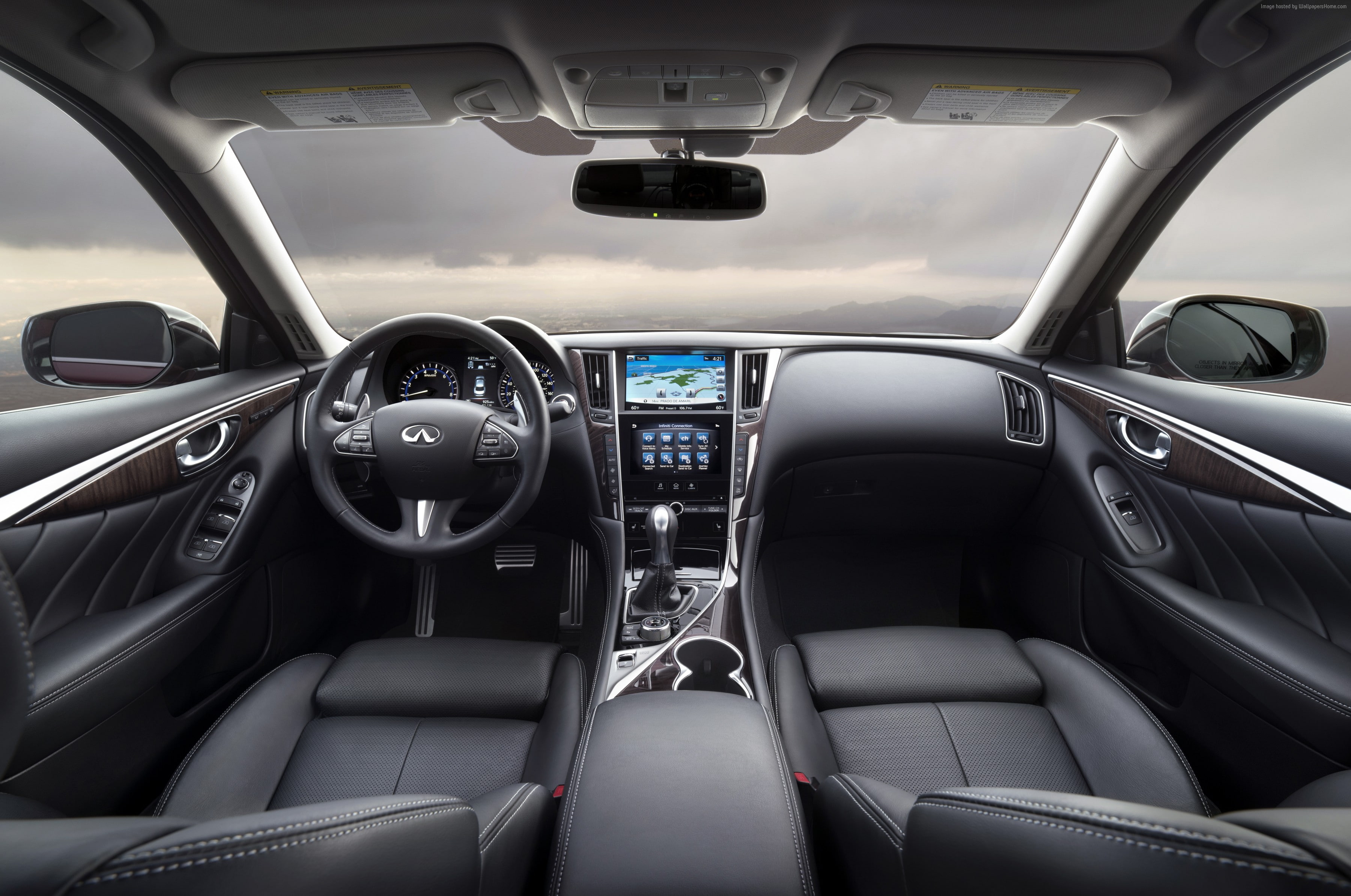 2K, Hybrid, interior, Infiniti Q50S 3.0t, Chicago auto show 2016, HD Wallpaper
