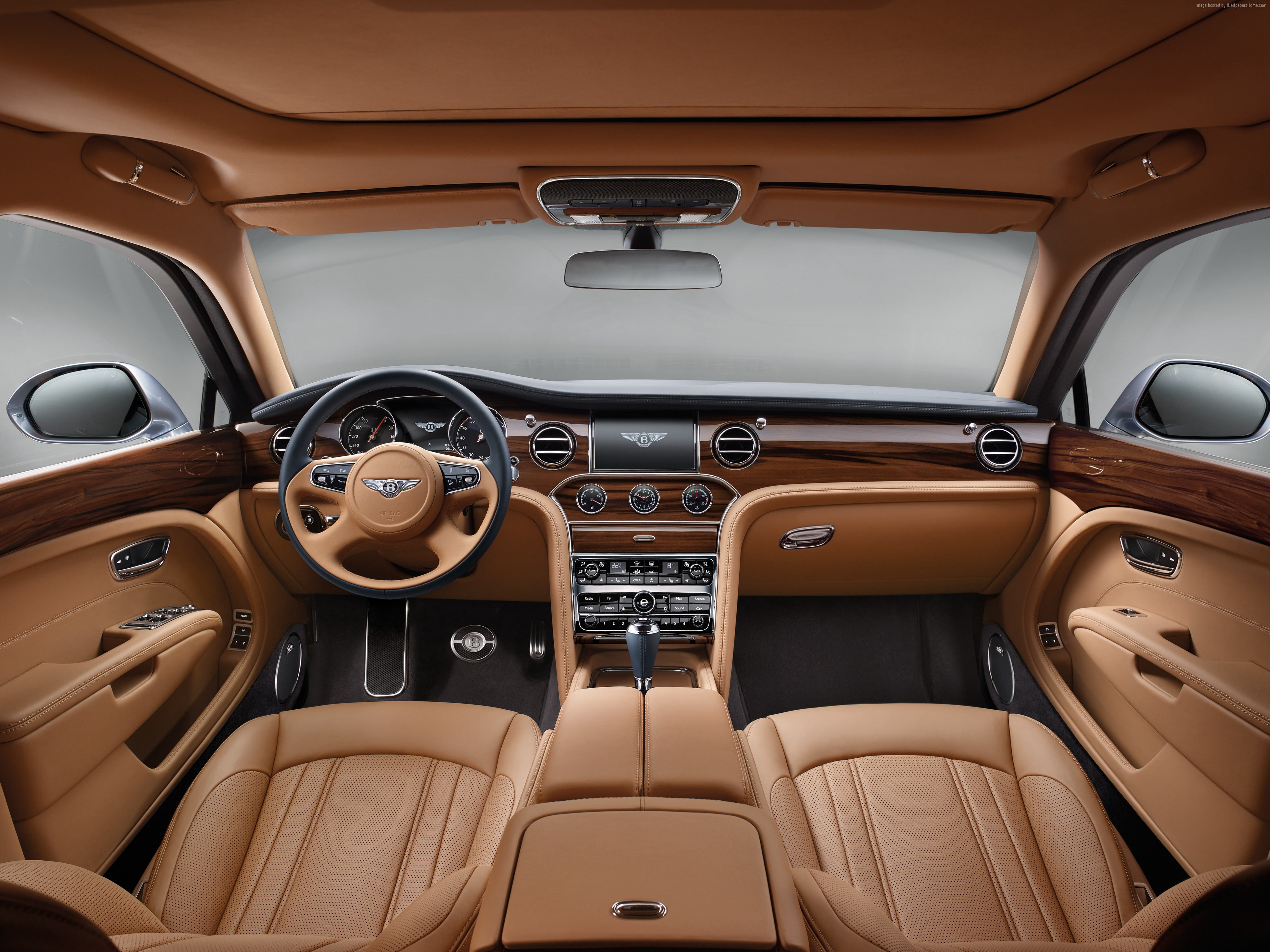 motor vehicle, Bentley Mulsanne, car interior, no people, interior, land vehicle, luxury, 4K, seat, Geneva Auto Show 2016, control, empty, transportation, HD Wallpaper