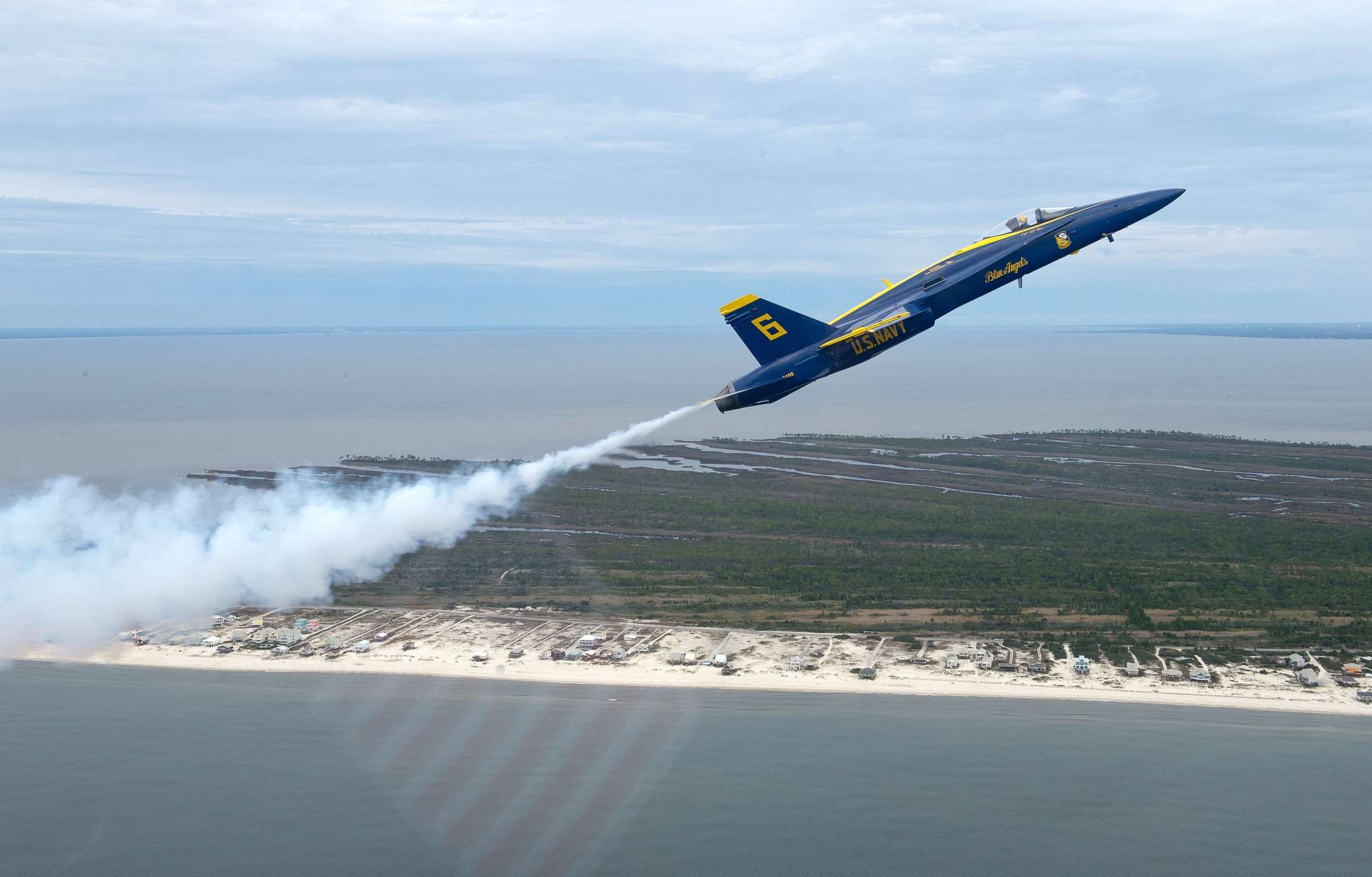 flight, air vehicle, water, usa, performance, outdoors, power in nature, air show, cloud - sky, navy, land, aircraft, transportation, motion, teamwork, HD Wallpaper