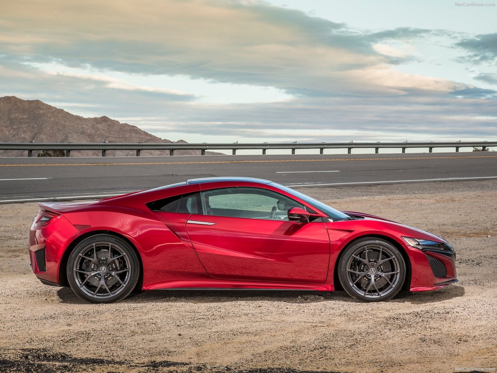 beauty in nature, red cars, personal land vehicle, side view, mode of transportation, acura, mountain, wealth, motor vehicle, sports car, transportation, HD Wallpaper