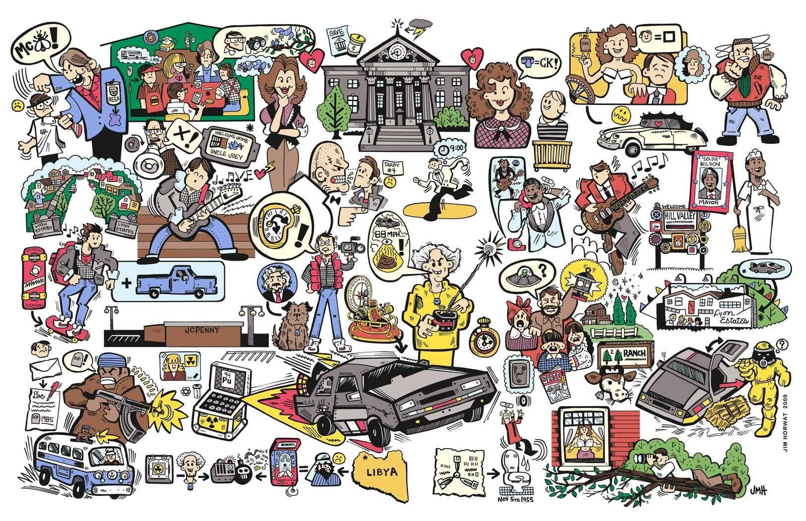doodle, Back To The Future, art, illustration, 720P, HD Wallpaper