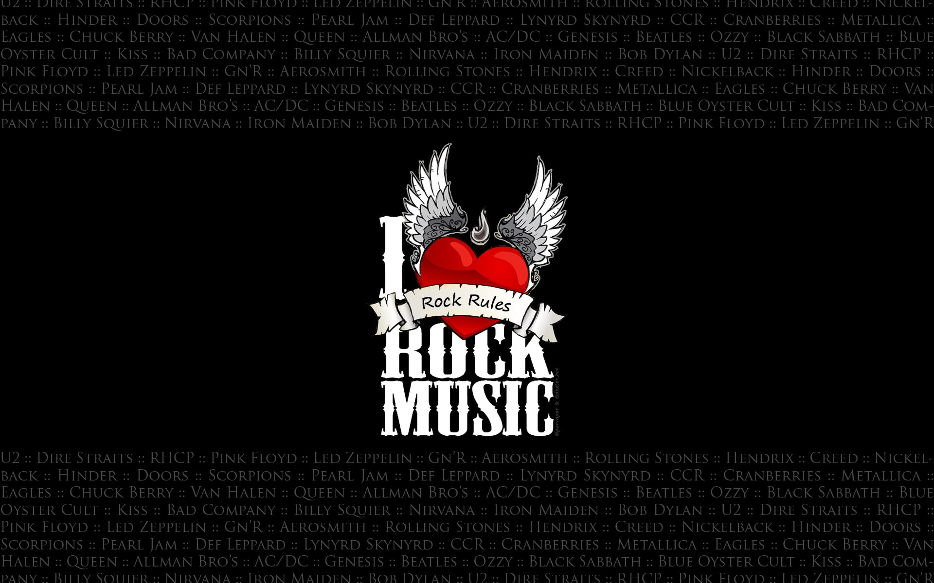 background, rock, heart, 1080P, wings, love, music, HD Wallpaper
