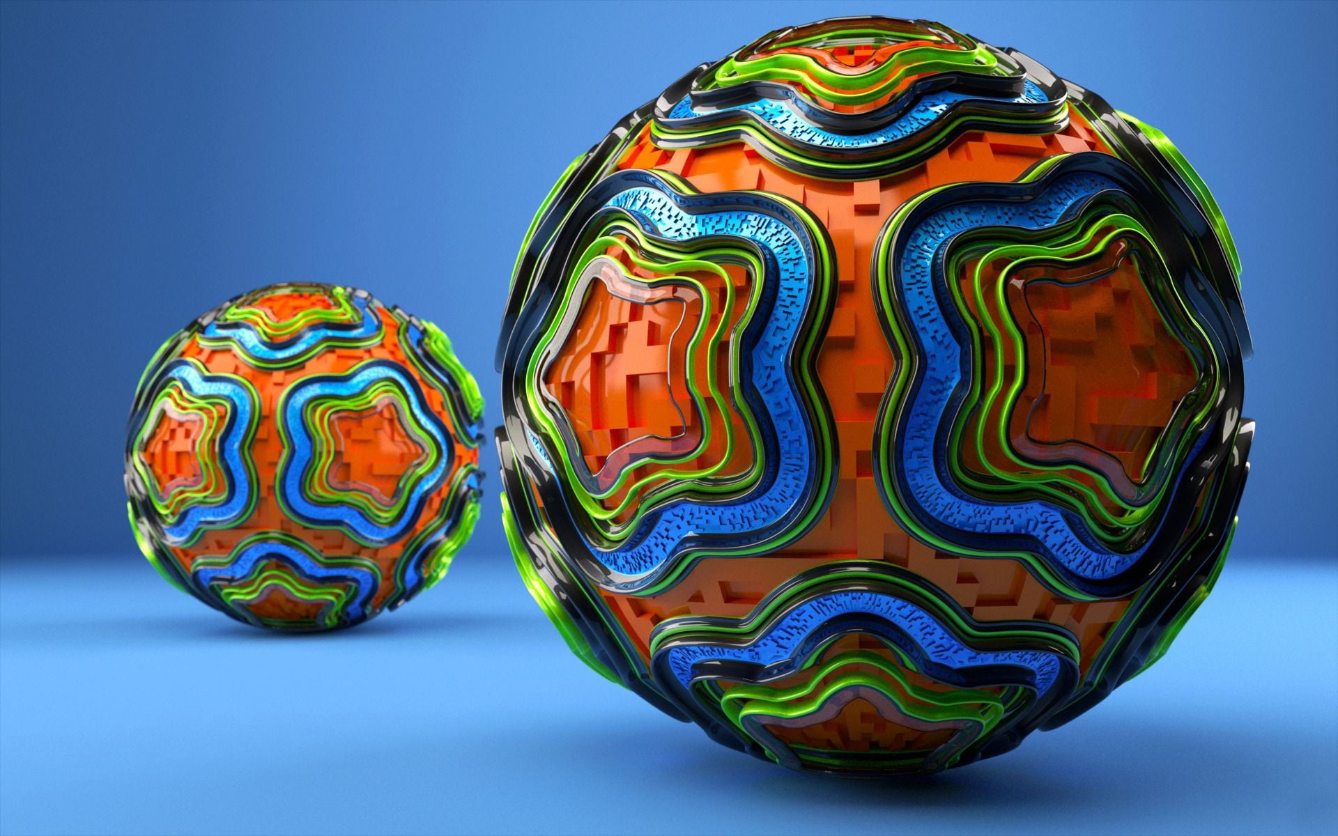 balls, sphere, shape, 1080P, colored background, cut out, design, creativity, ideas, food, no people, studio shot, science, indoors, two objects, decoration, HD Wallpaper