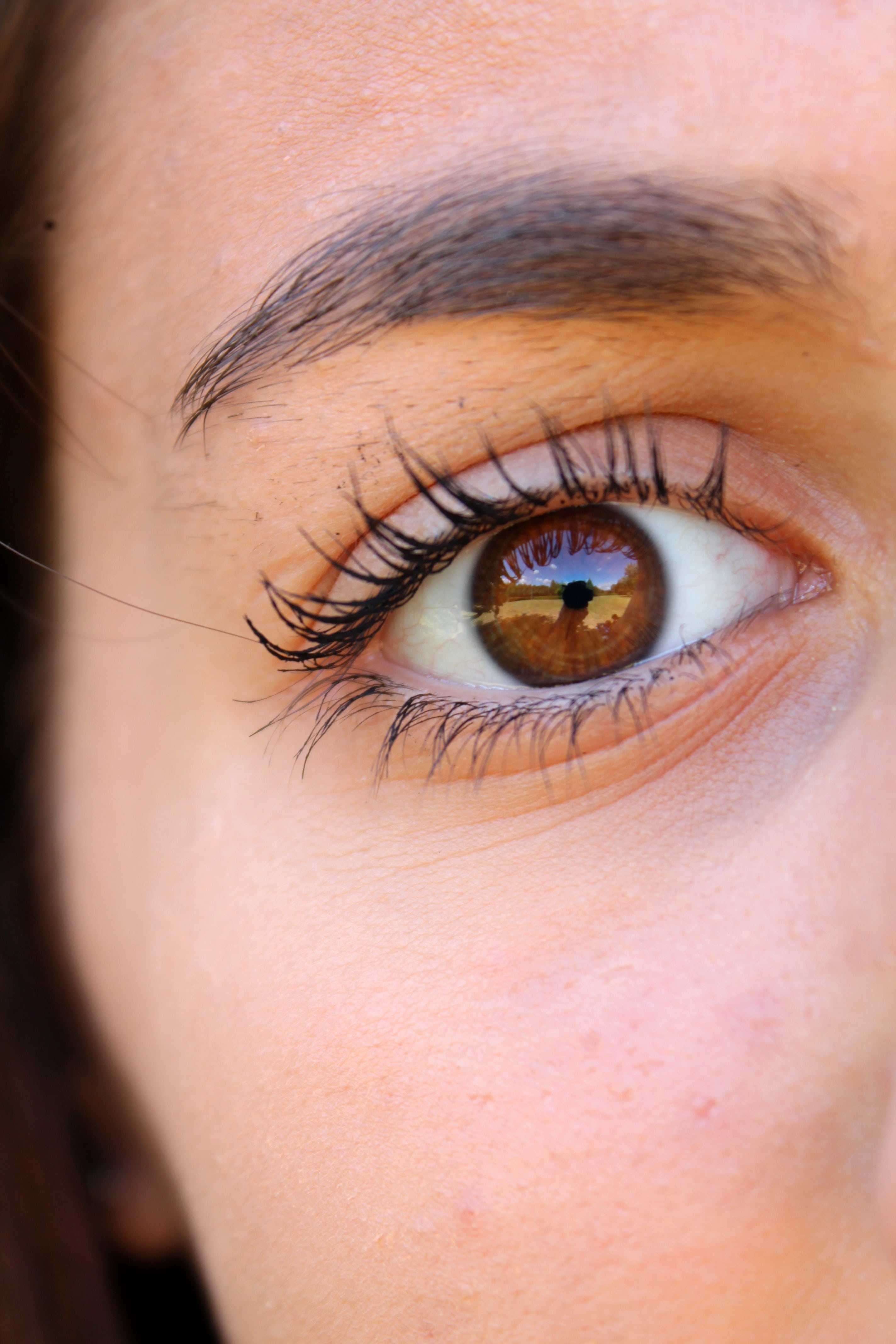 one Person, iris - eye, human, eyesight, eyeshadow, close-up, 4K, brown, woman, girl, looking at camera, body part, teenager, eyeball, females, caucasian Ethnicity, Phone HD Wallpaper