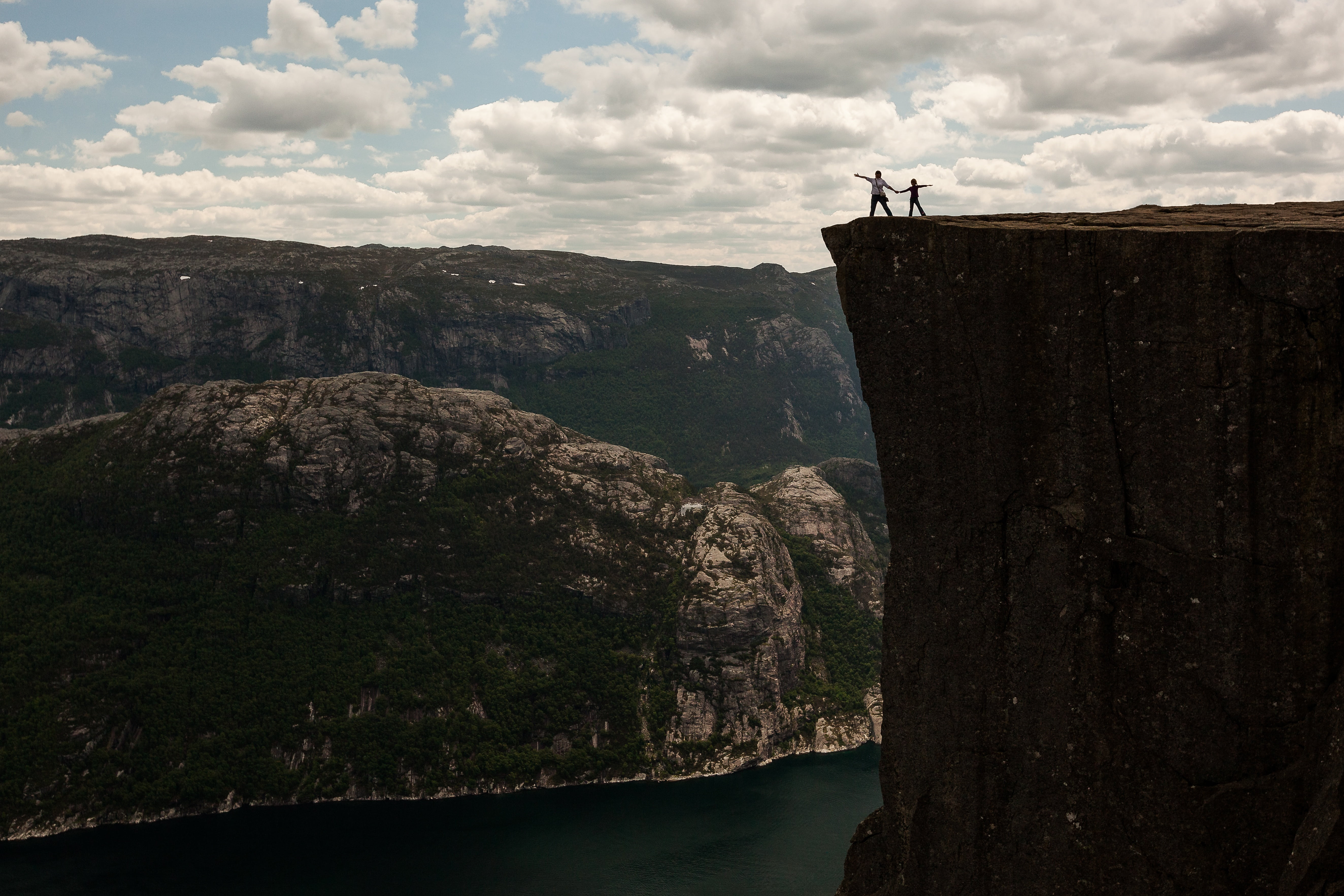 people, standing, holding hand, white, sky, destination, photo, solid, architecture, mountain, person, toe, nature, man, daytime, 5K, two, near, hill, HD Wallpaper