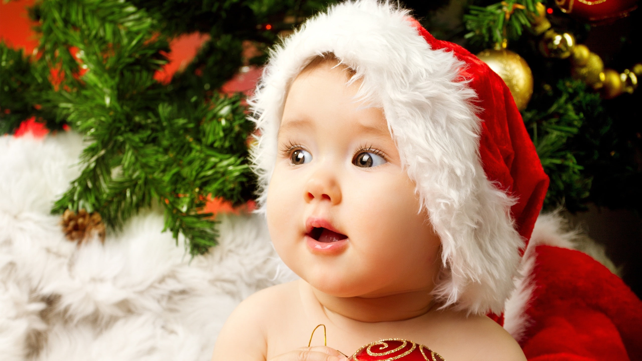2K, Cute, santa, Adorable, ultra hd pics, baby, HD Wallpaper