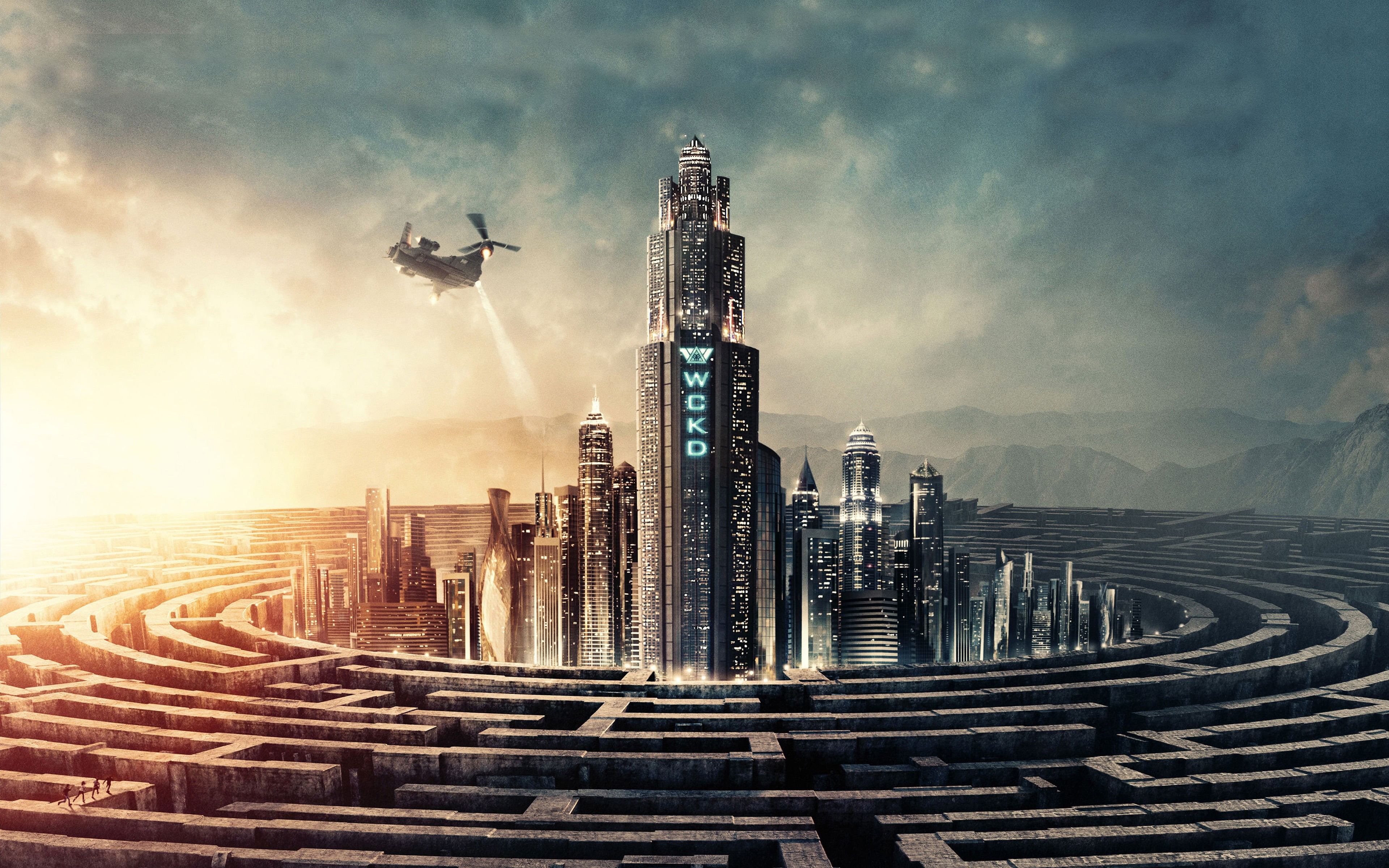 4K, built structure, city, air vehicle, outdoors, cure, financial district, office building exterior, skyscraper, tall - high, k, nature, runner, hd, maze, HD Wallpaper