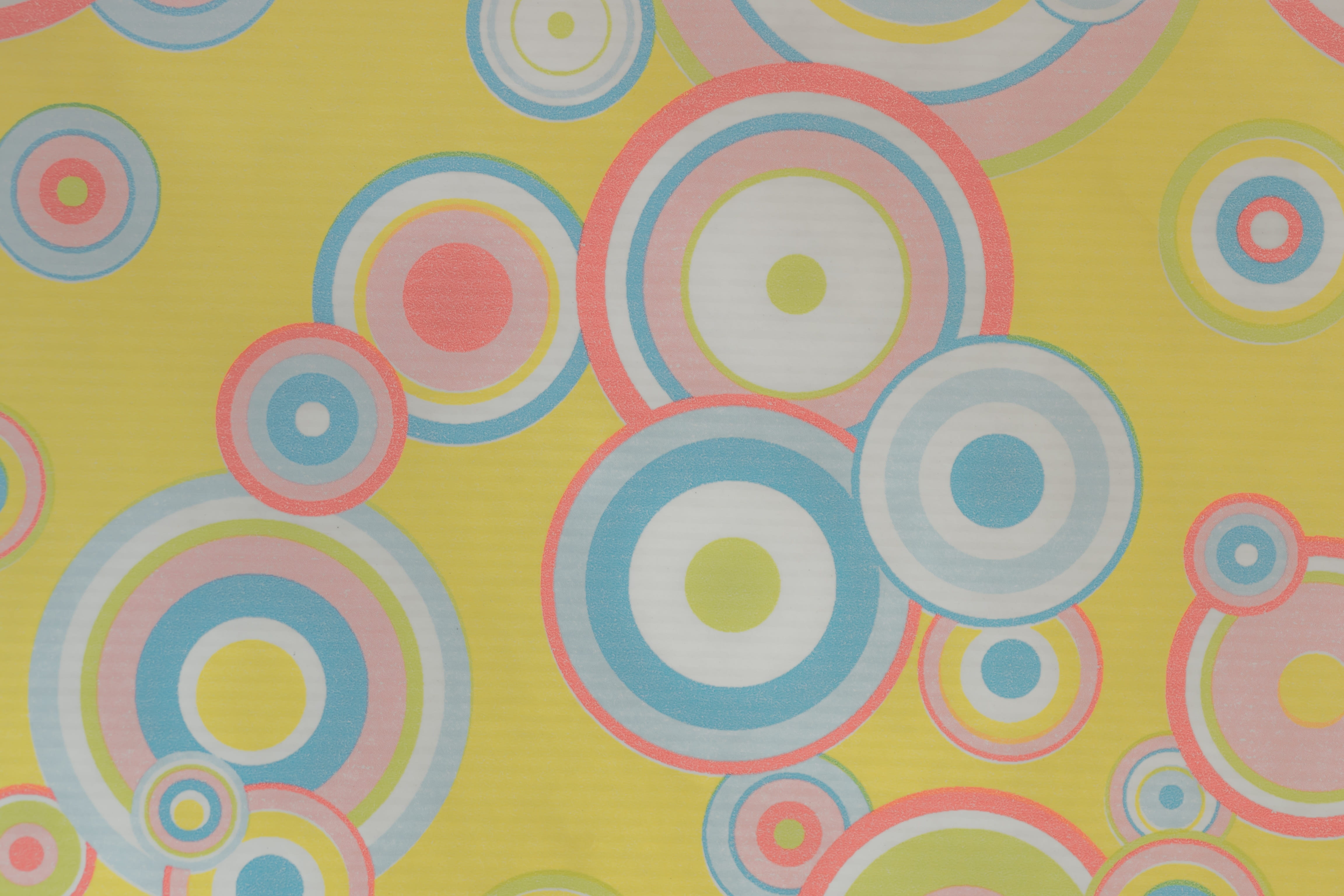 design, yellow, about, 80s, no people, blue, ring, creativity, circle, geometric shape, shape, white, background image, pattern, art and craft, pink, color, HD Wallpaper