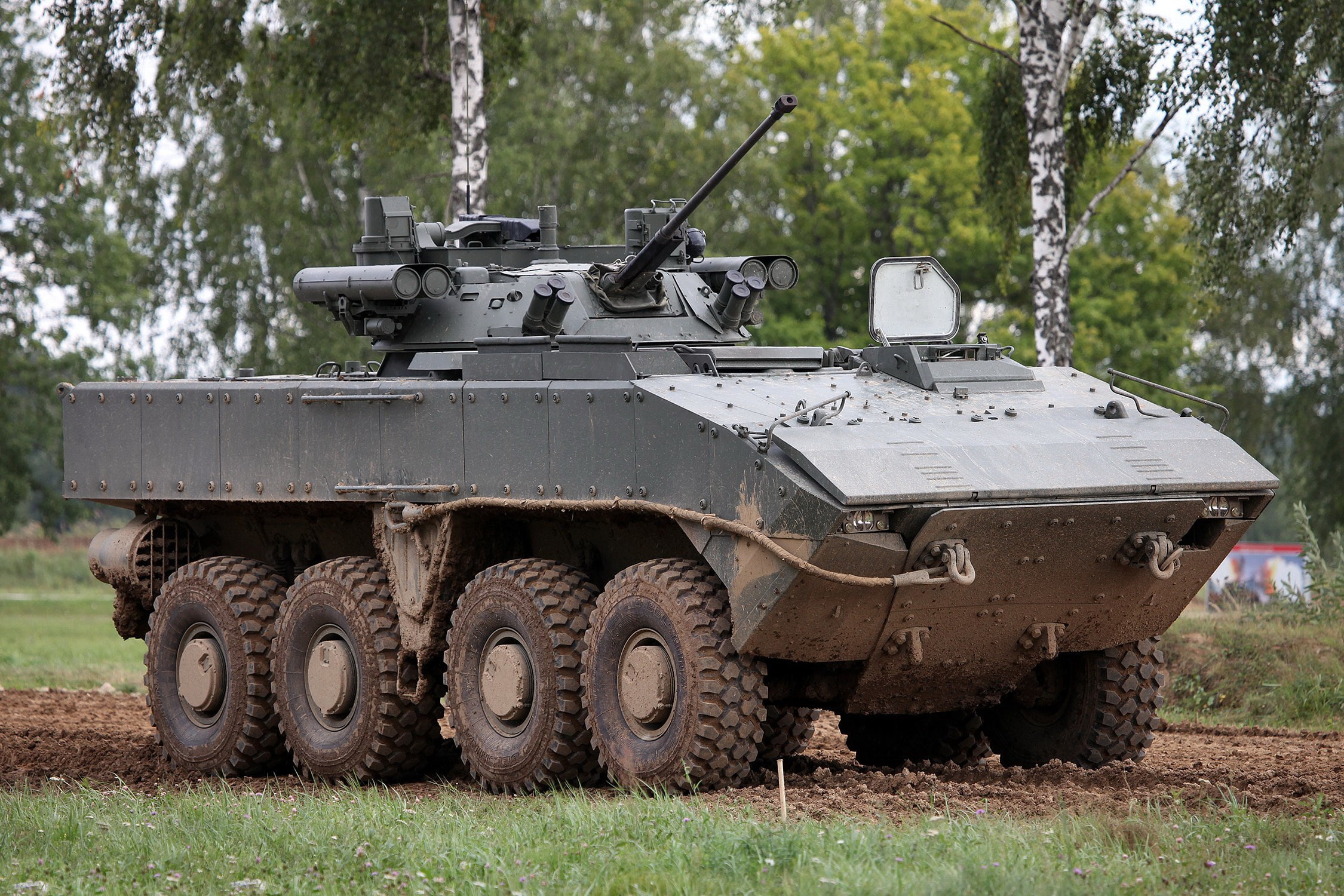 Forum «ARMY 2017», on the platform 7829 " boomerang", Wheeled infantry fighting vehicle, 1080P, Vitaly V. Kuzmin, manned combat unit Б05Я01 Berezhok, Vitaly Kuzmin, HD Wallpaper