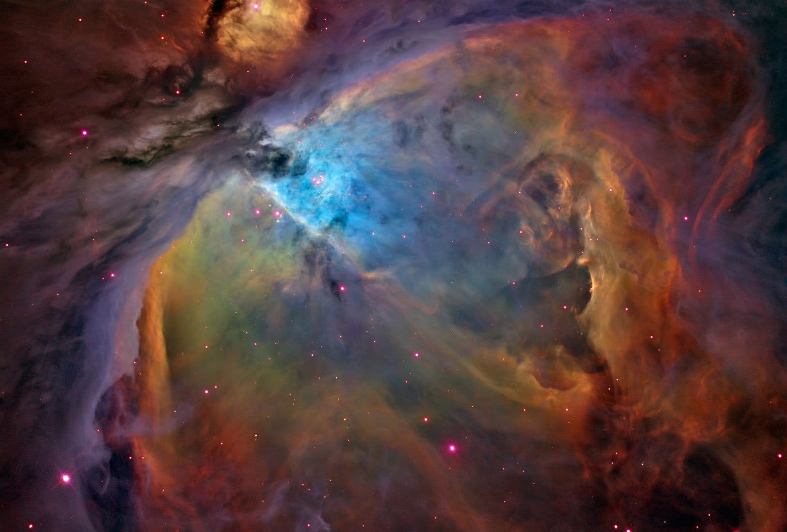 rainbow, farbenspiel, environmental issues, universe, cloud - sky, nature, fog, pollution, star clusters, night, satellite view, 720P, orange, explosion, HD Wallpaper