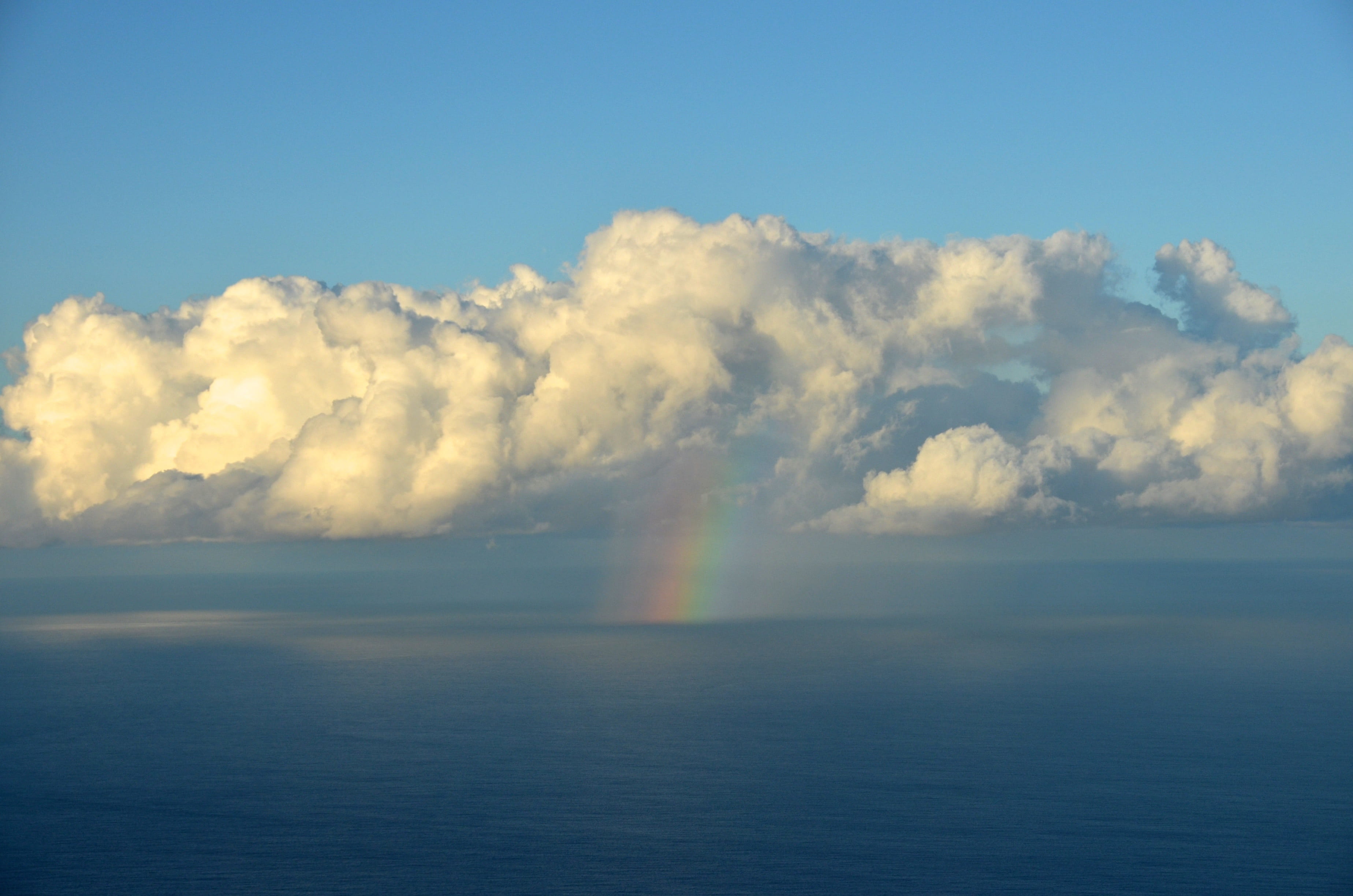 power in nature, tranquility, nature, tranquil scene, scenics - nature, cloud - sky, farbenspiel, rainbow, non-urban scene, power, sea, beauty in nature, HD Wallpaper