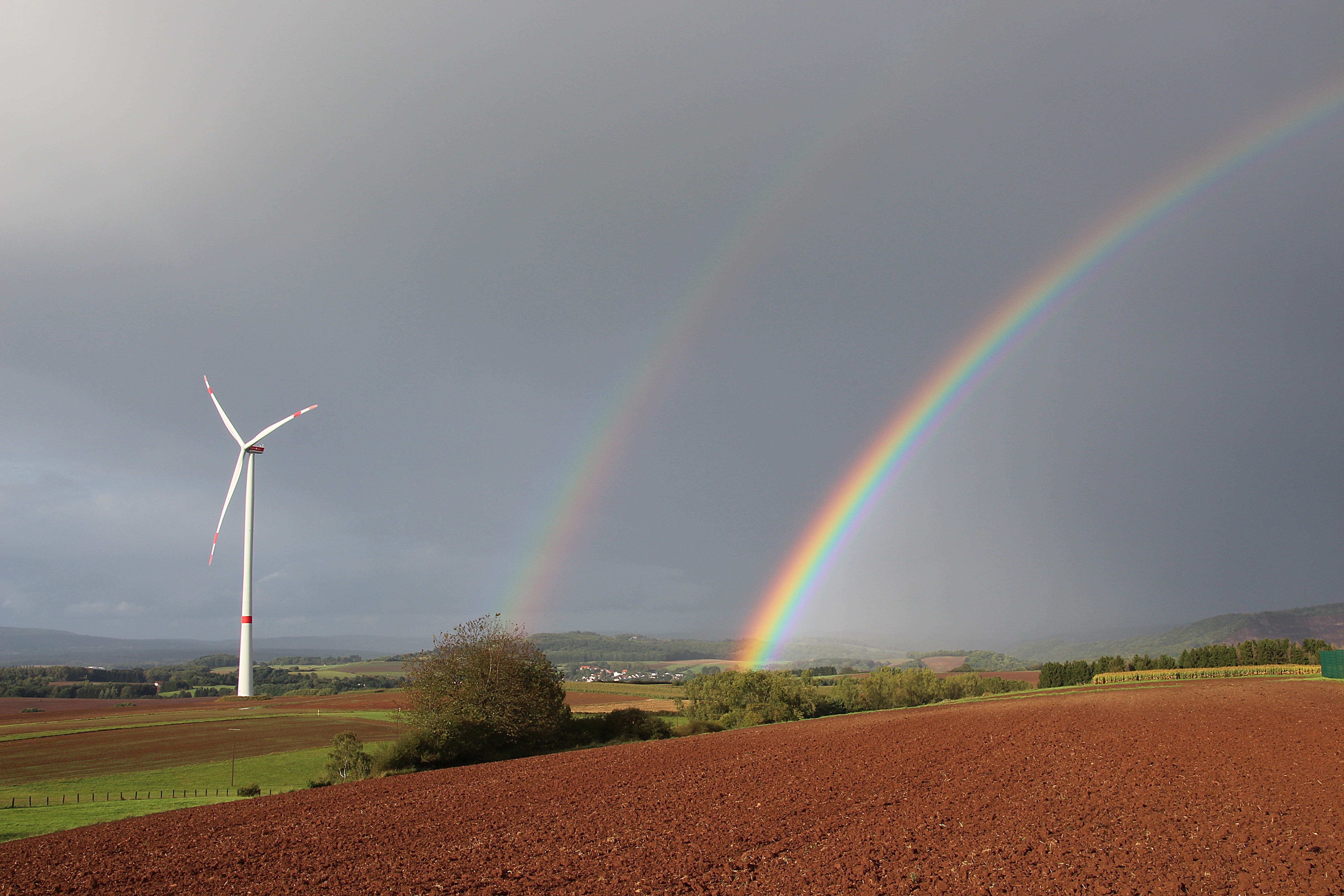 environmental conservation, thunderstorm, natural phenomenon, spectrum, field, rainbow colors, fuel and power generation, meteorological phenomenon, weather mood, HD Wallpaper
