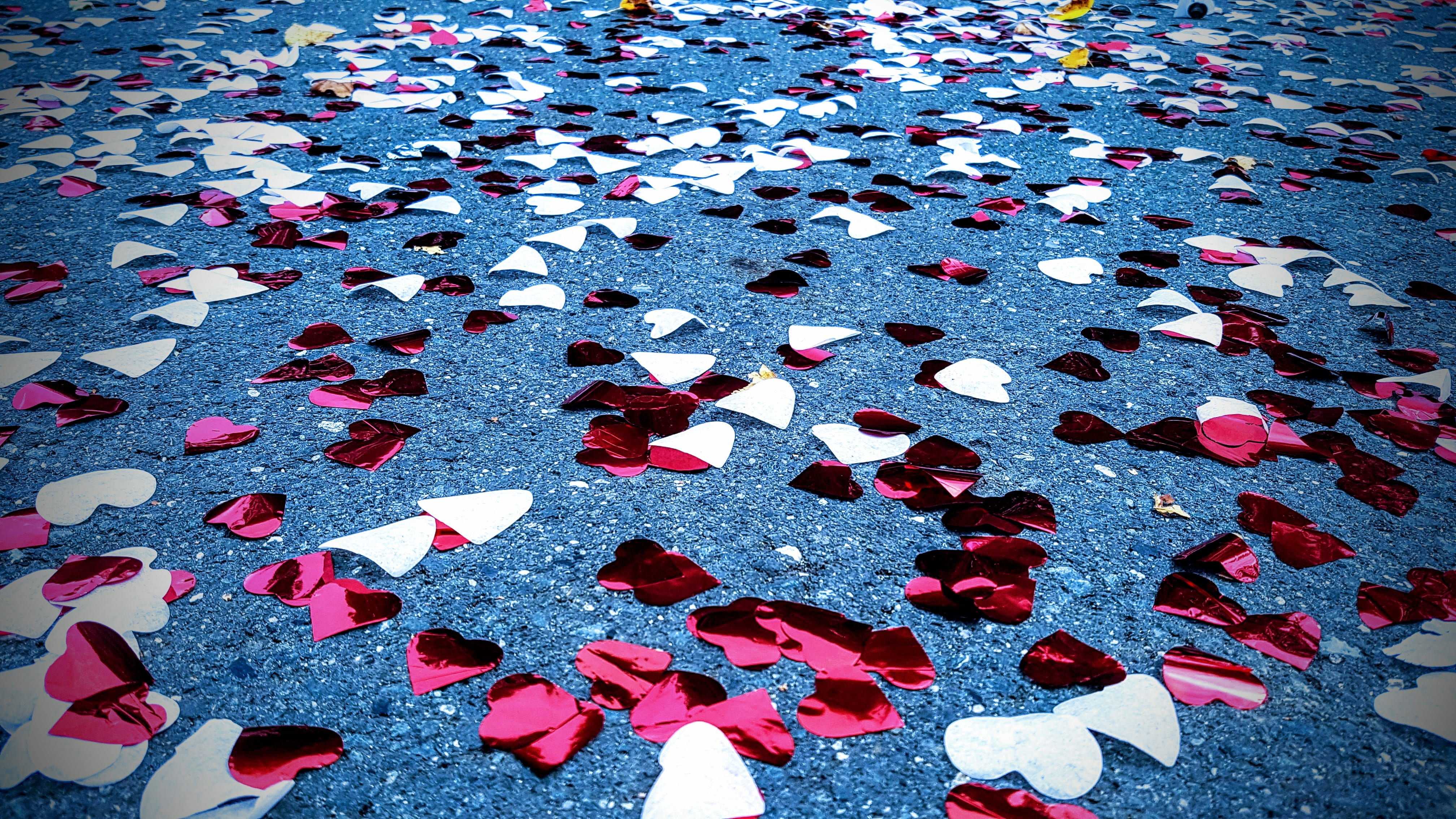 vulnerability, deco, day, outdoors, hearts, high angle view, freshness, cutout, symbol, white, herzchen, no people, pink, full frame, romantic, marriage, HD Wallpaper