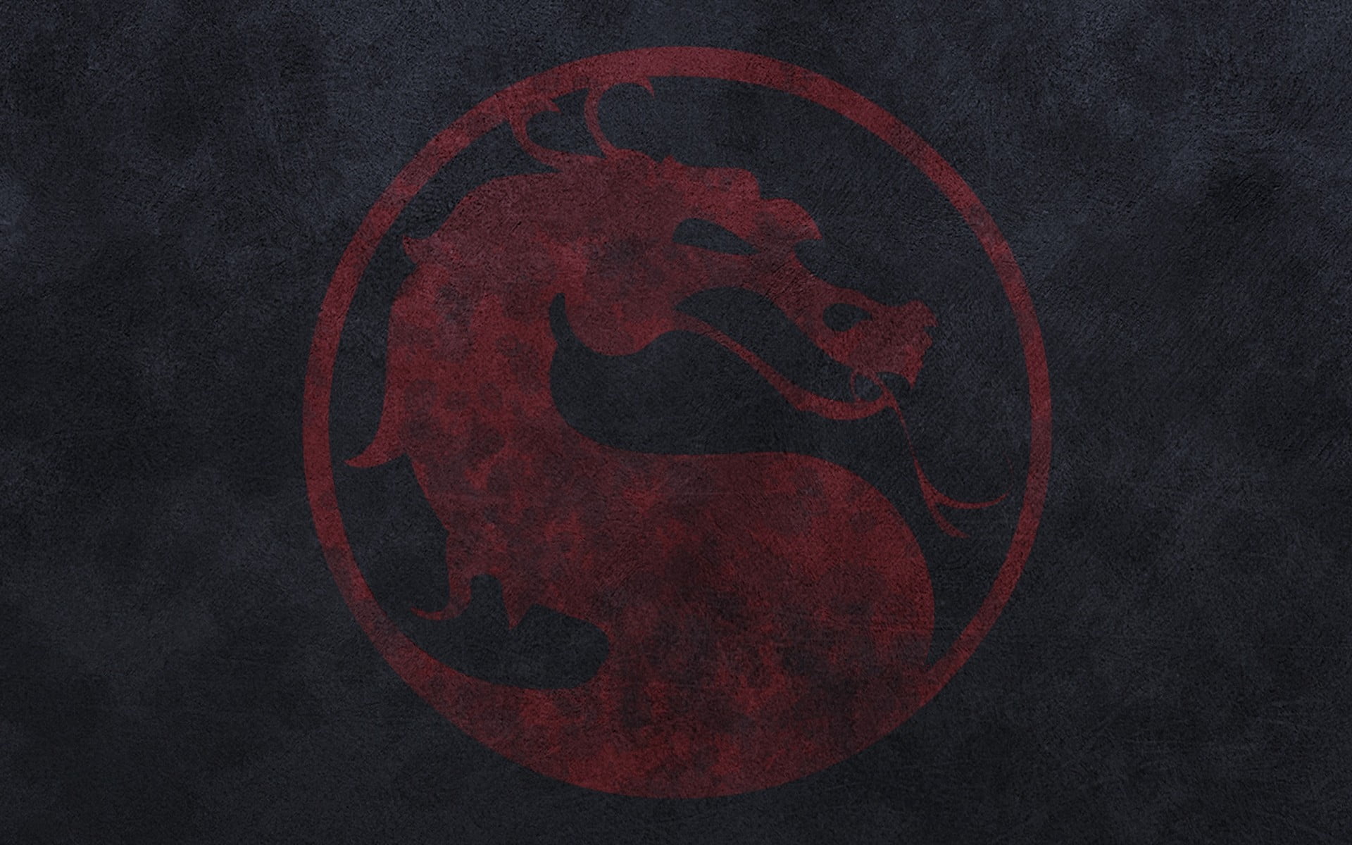 black color, animal, logo, shape, close-up, animal themes, dragon, video games, geometric shape, 1080P, paint, no people, red, Mortal Kombat, creativity, HD Wallpaper