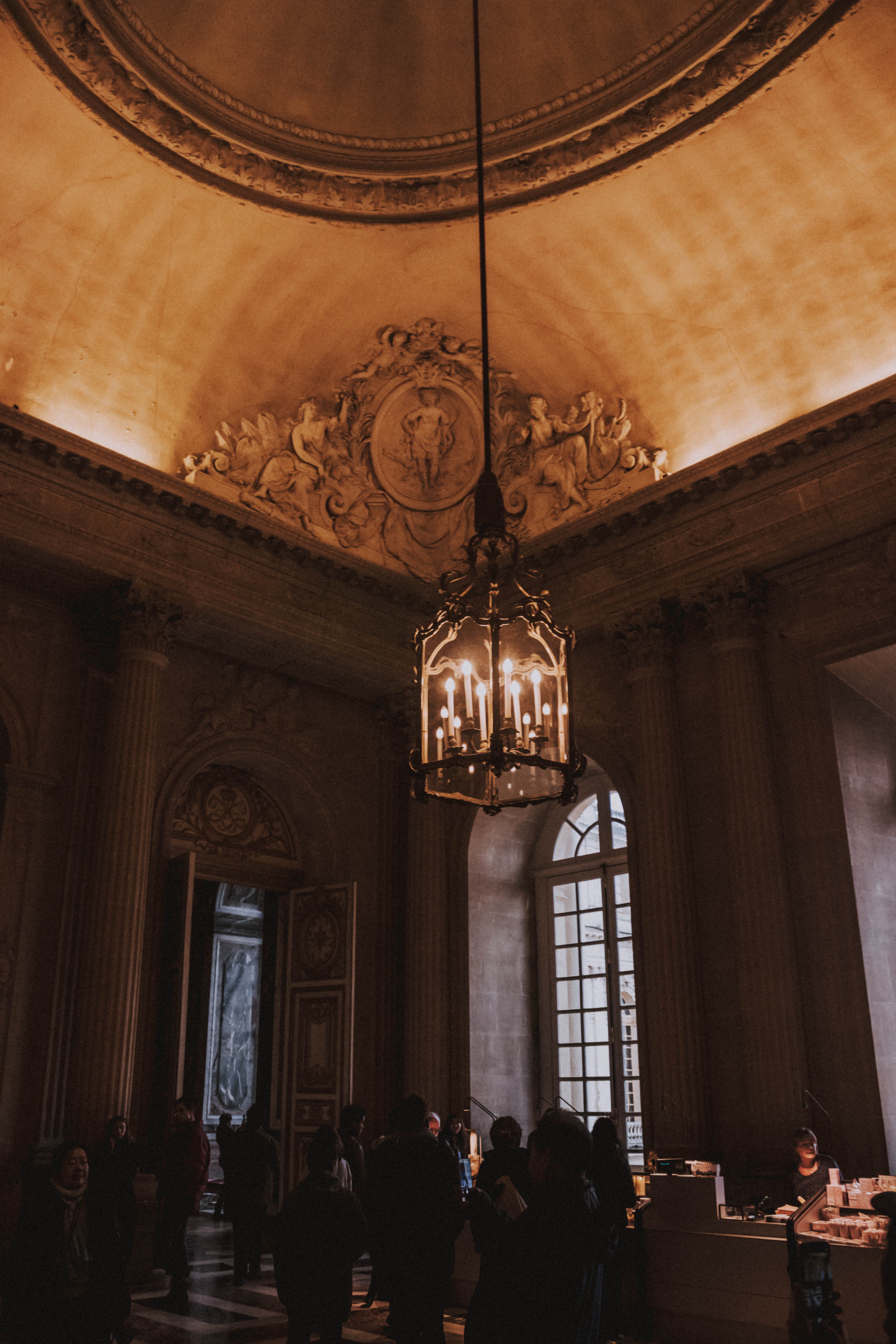 lamp, floor, france, flooring, spirituality, château de versailles, painted, interior design, group of people, crowd, light fixture, crypt, ornate, gathering, Phone HD Wallpaper