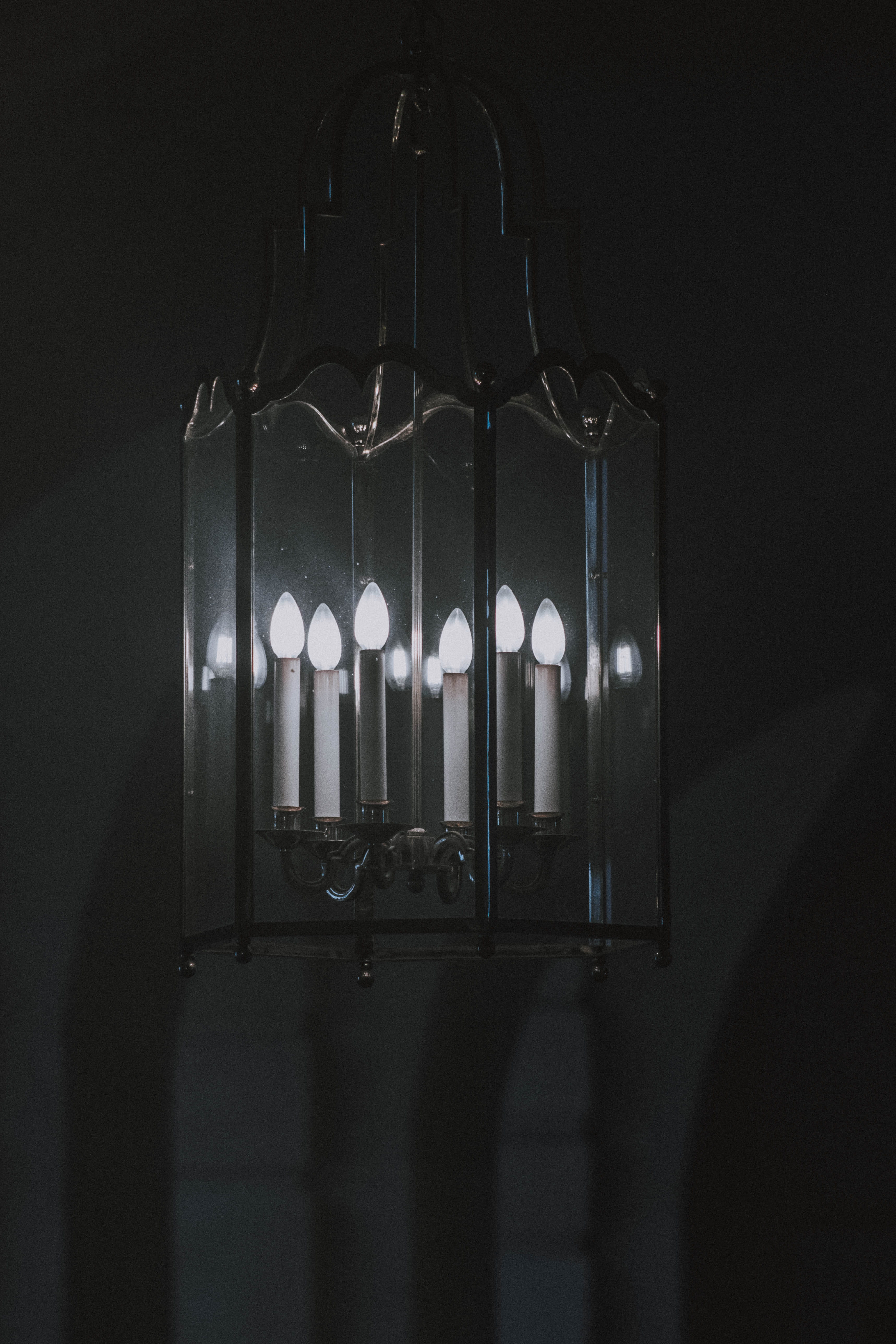 black and white, night, france, glass - material, reflection, domestic room, cold, electricity, pattern, lighting equipment, indoors, electric light, Phone HD Wallpaper