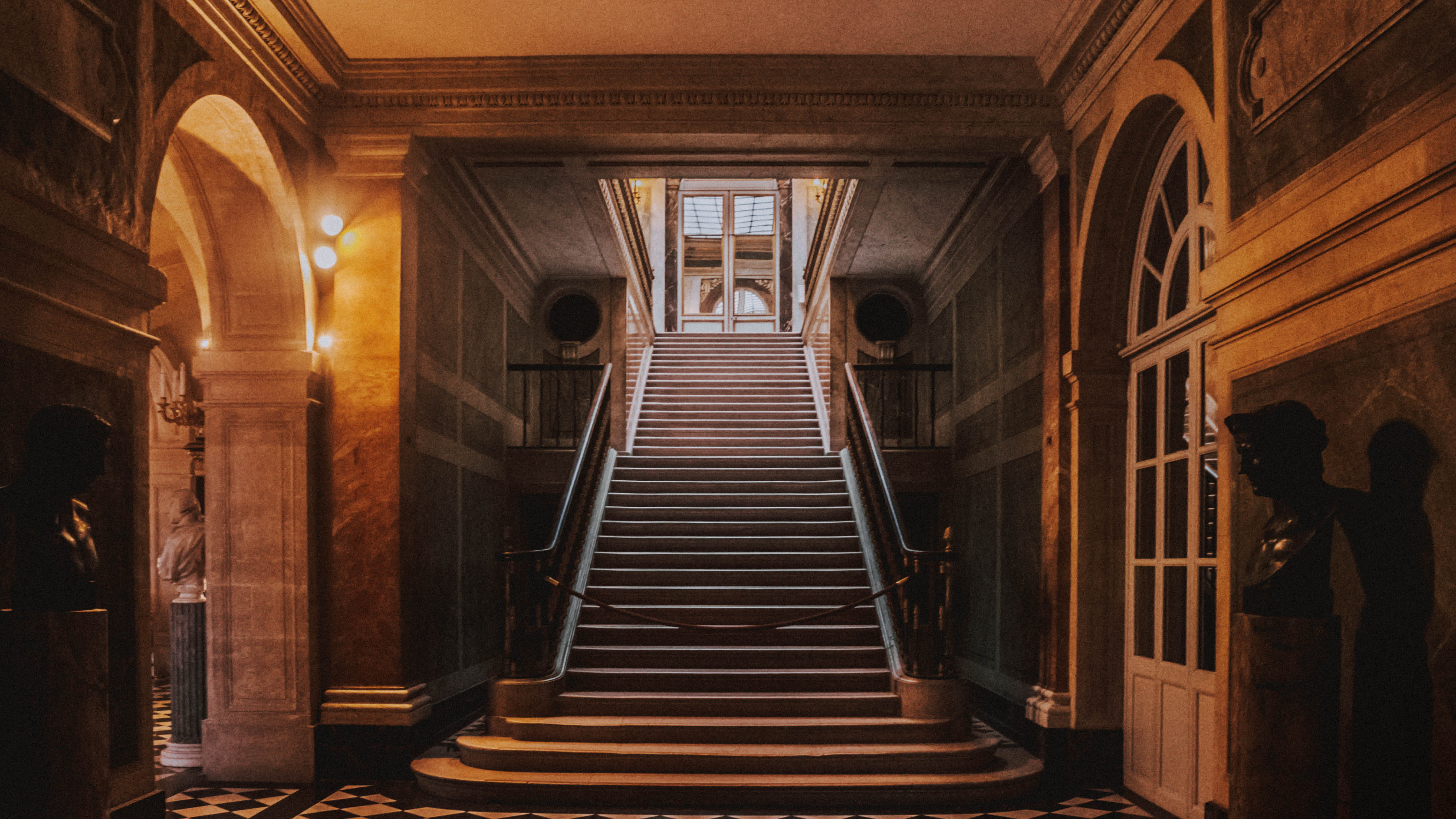 france, room, travel, place of worship, direction, railing, human, architectural column, geometric, ceiling, belief, day, indoors, architecture, low angle view, HD Wallpaper