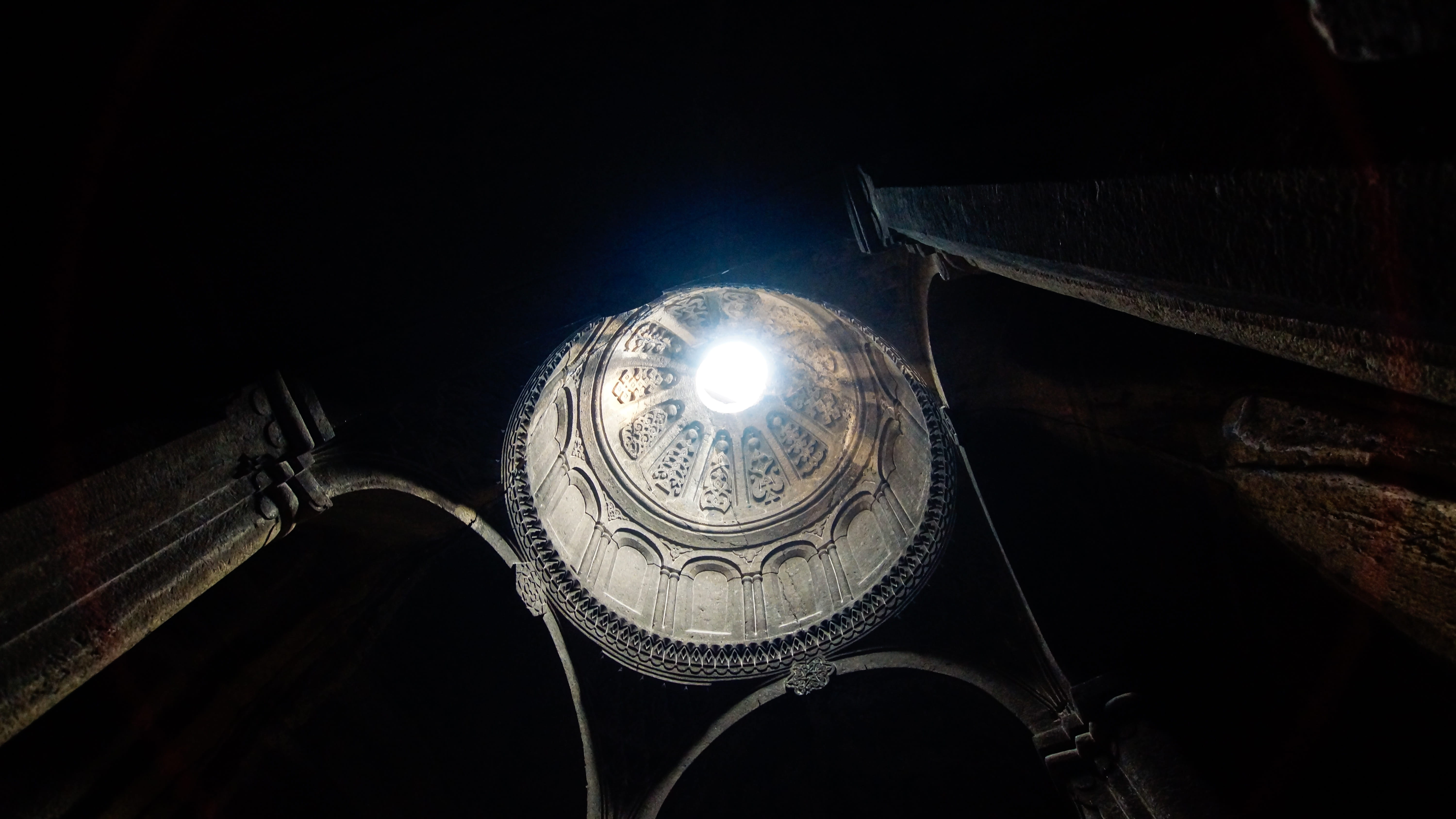 5K, dome, decoration, historic, illuminated, close-up, carved, low angle view, unesco, directly below, cave, electric light, night, glowing, built structure, HD Wallpaper