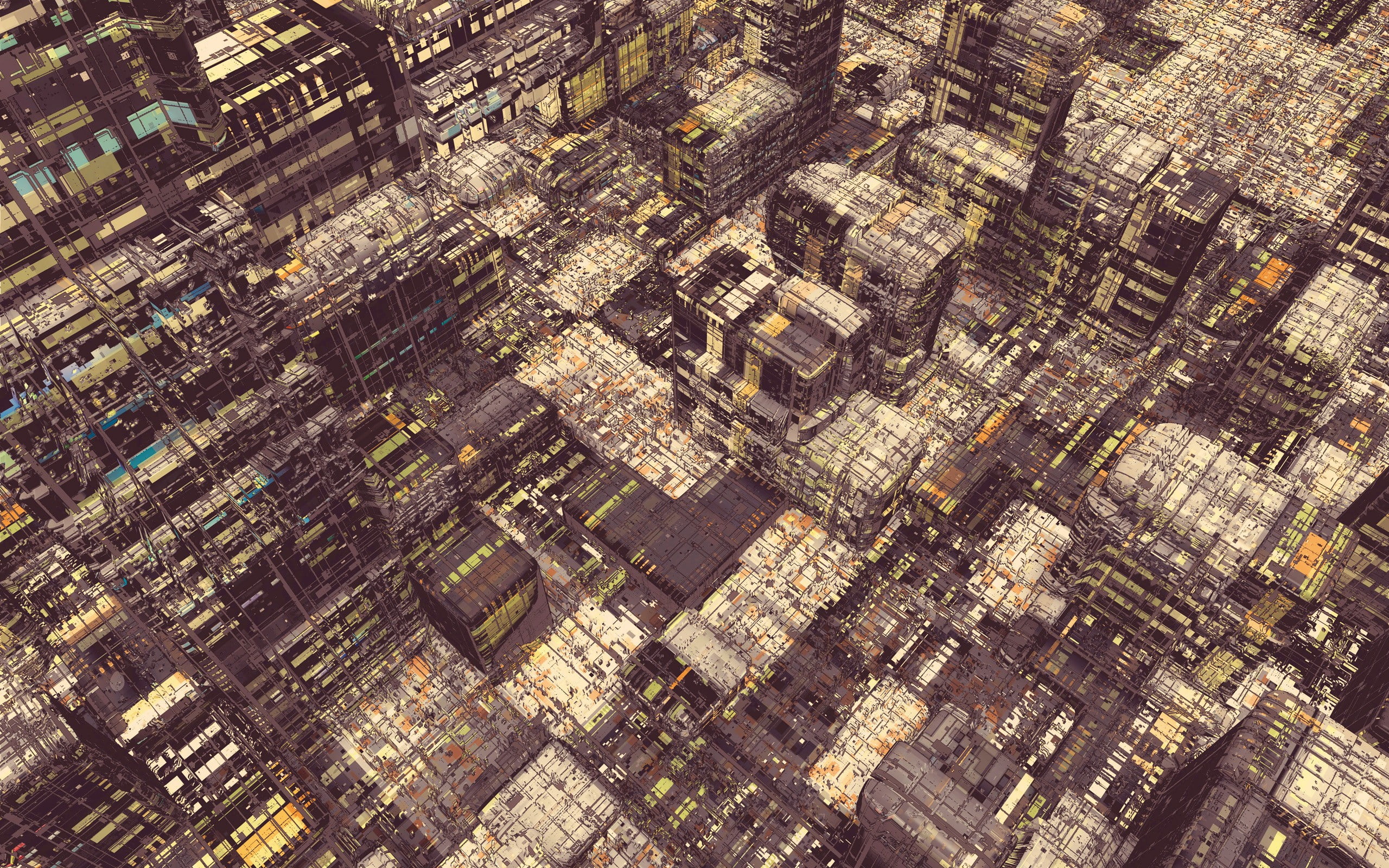 photography, pattern, building exterior, built structure, city, no People, abstract, aerial, Atelier Olschinsky, geometry, 2K, aerial View, sunlight, illustration, HD Wallpaper