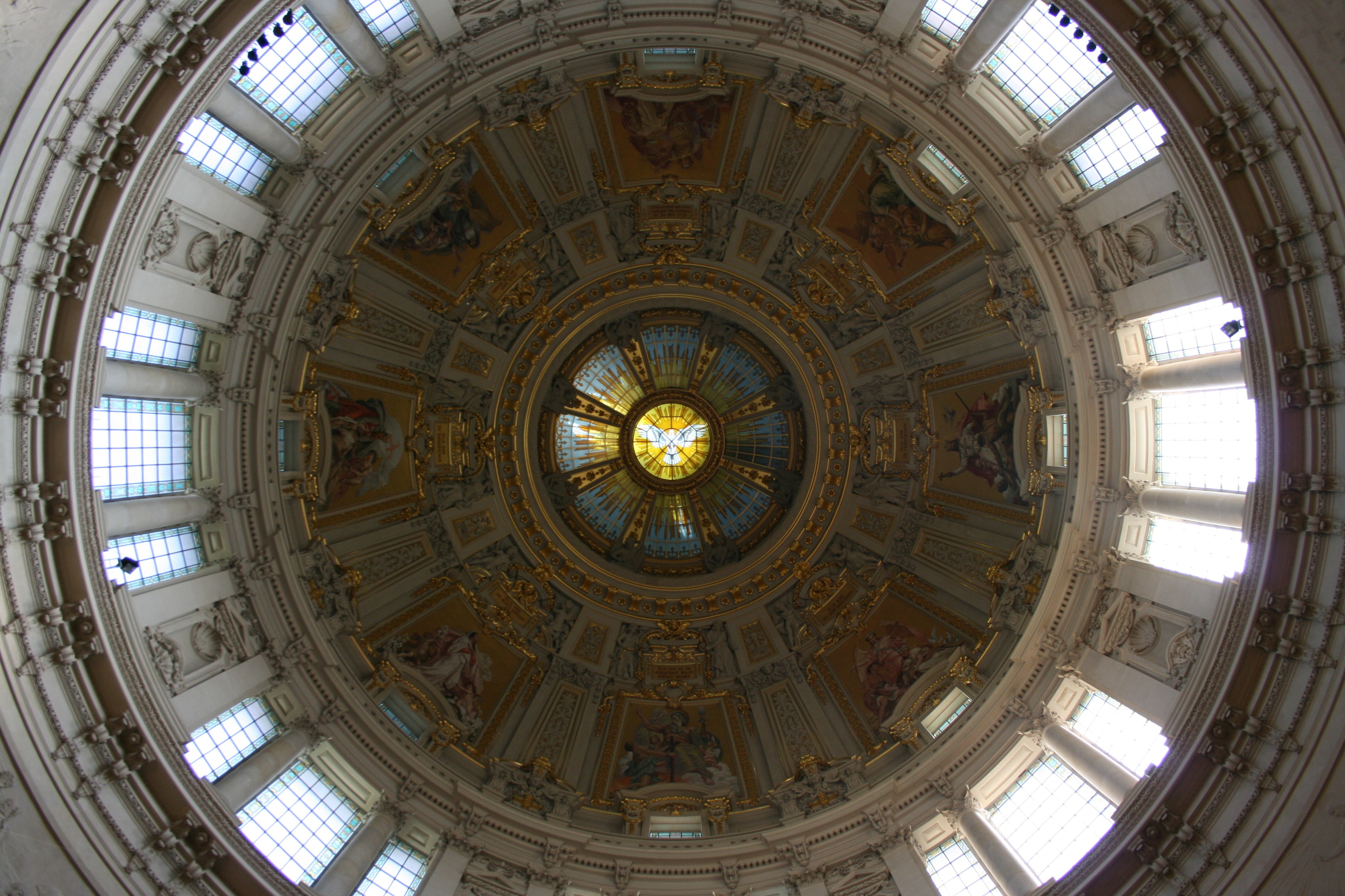 cupola, the past, ceiling, day, church, praying, religion, Germany, art and craft, ornate, dome, circle, travel destinations, government, pattern, building exterior, HD Wallpaper