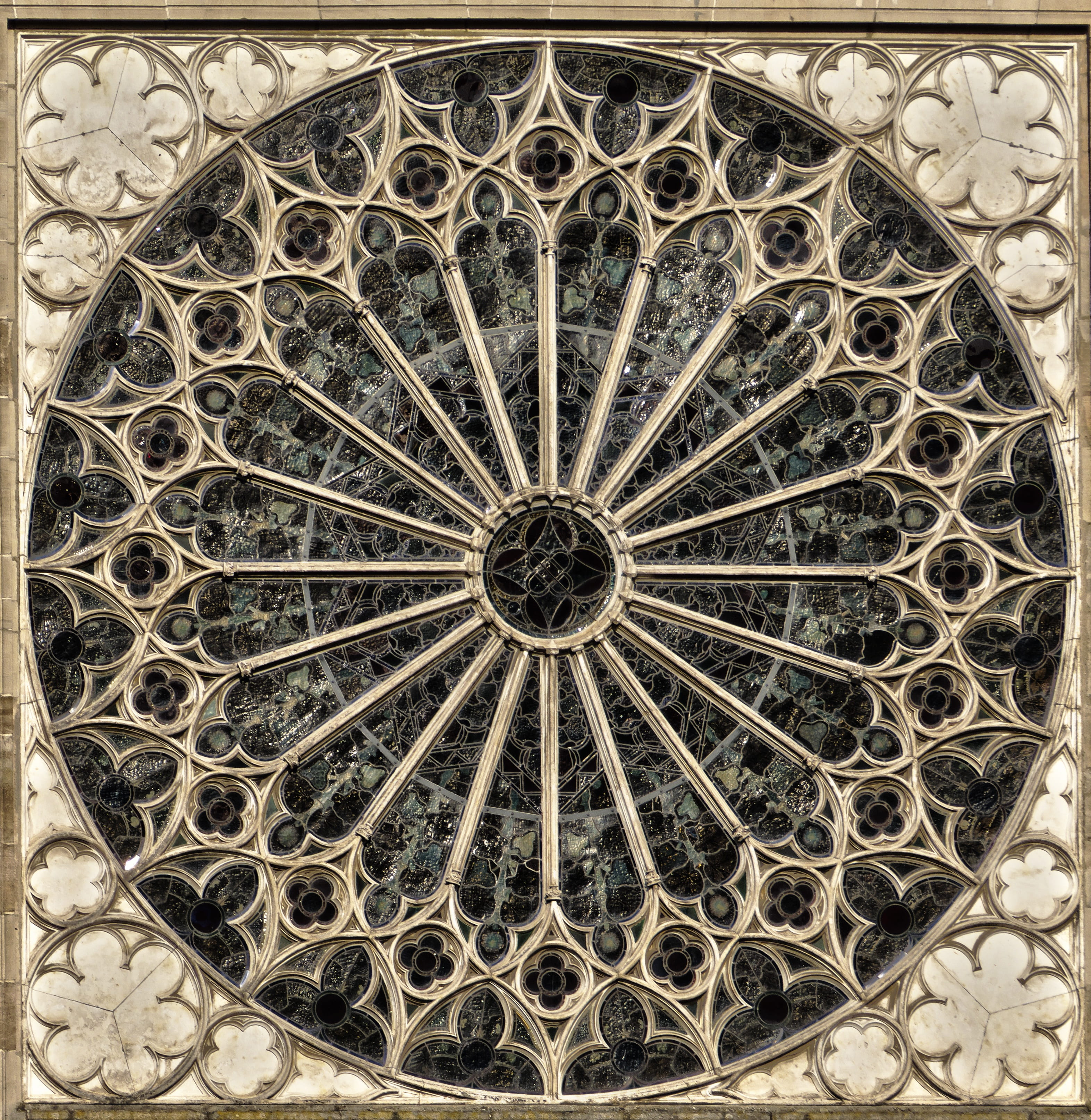 full frame, floral pattern, church, christian, gothic, round, pattern, low angle view, 2K, historically, cupola, built structure, gothic church, no people, Phone HD Wallpaper