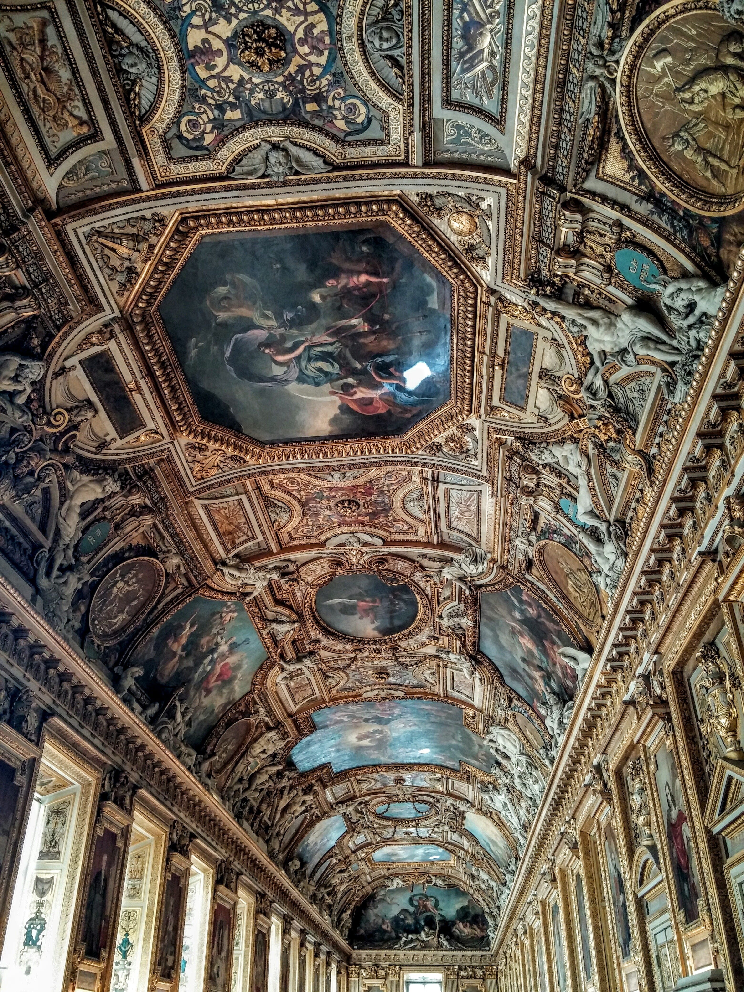 paris, human representation, architecture, cupola, altar, glass, mural, travel destinations, no people, 4K, fresco, belief, architecture and art, ornate, Phone HD Wallpaper