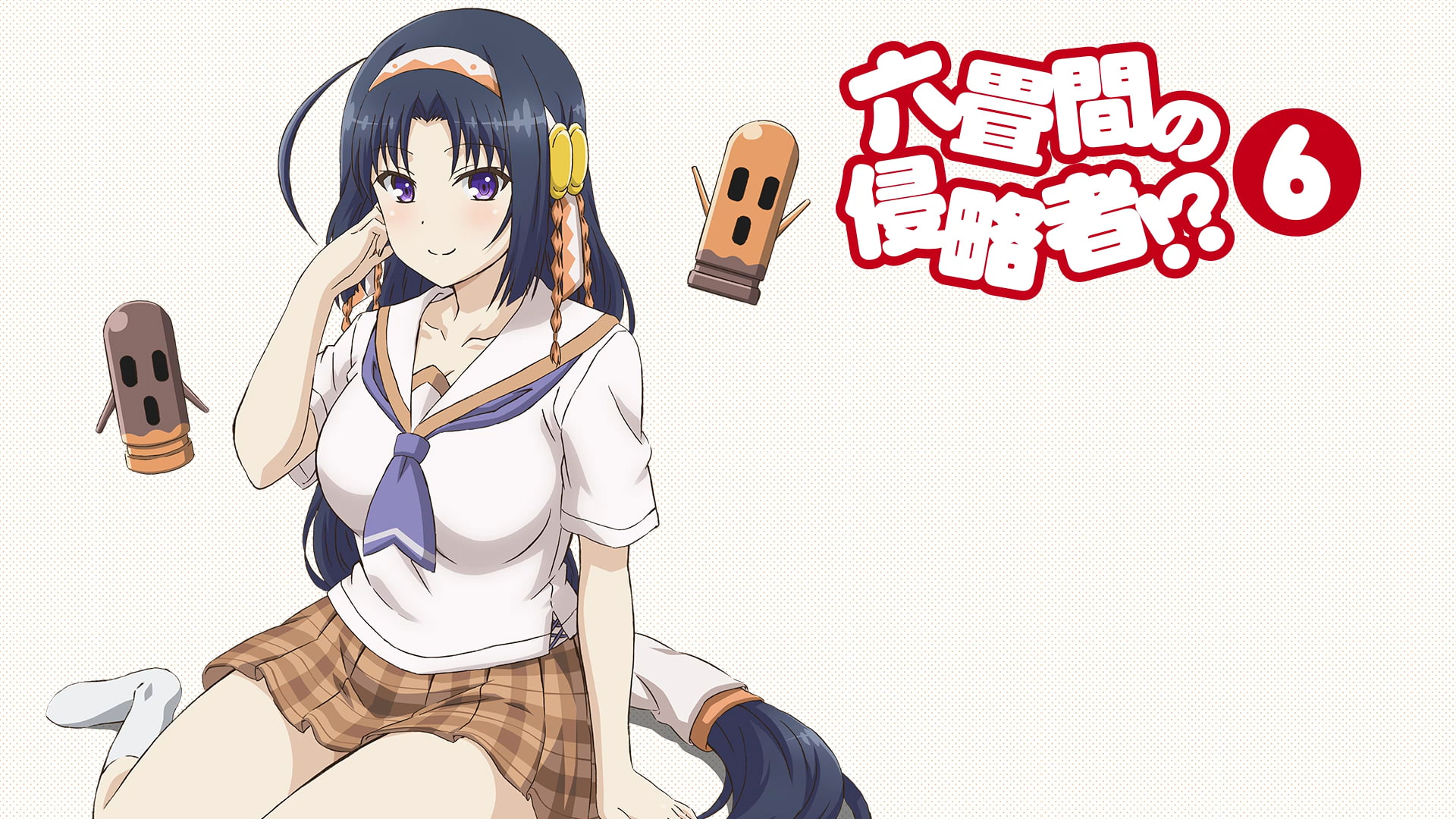 communication, Rokujouma no Shinryakusha, creativity, anime girls, indoors, mask, 1080P, art and craft, female likeness, white background, disguise, holding, HD Wallpaper