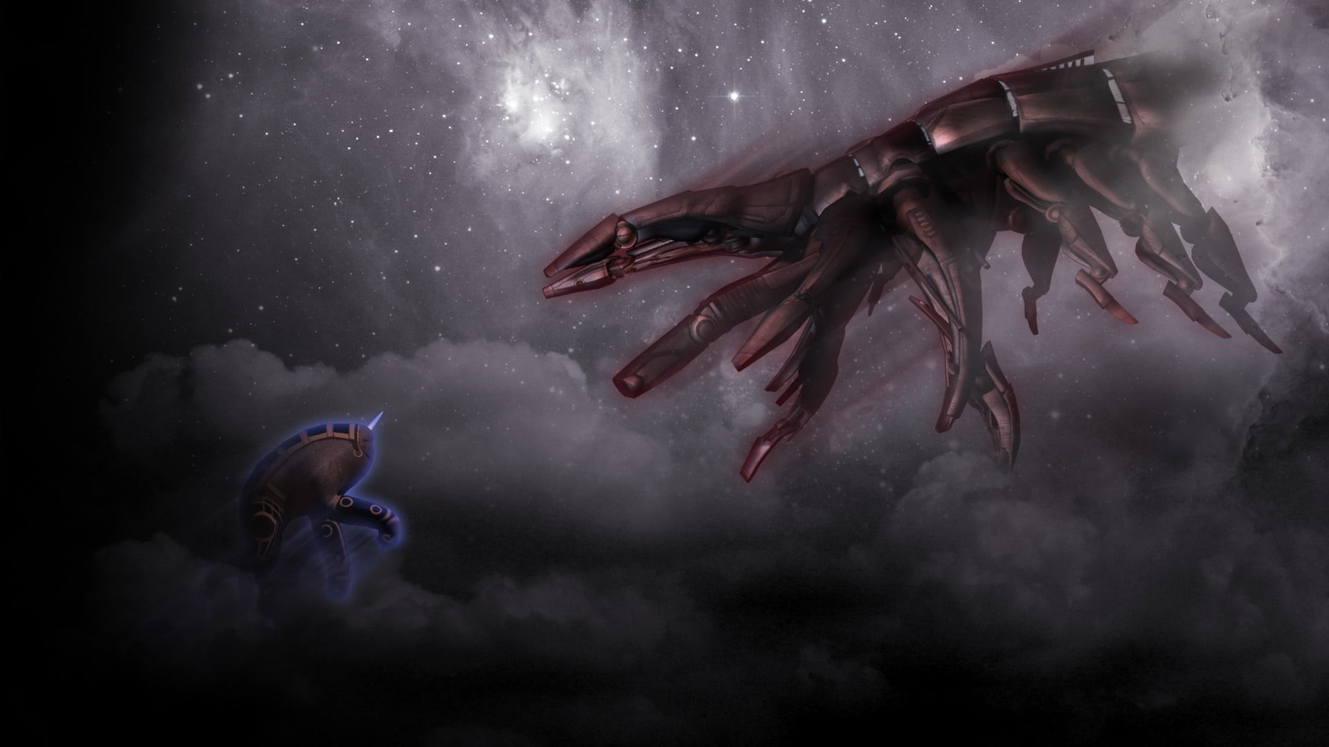 young, adventure, Reapers, 1080P, one person, space, astronomy, Elcor, child, Mass Effect, scenics - nature, night, cloud - sky, Mass Effect 3, digital composite, HD Wallpaper